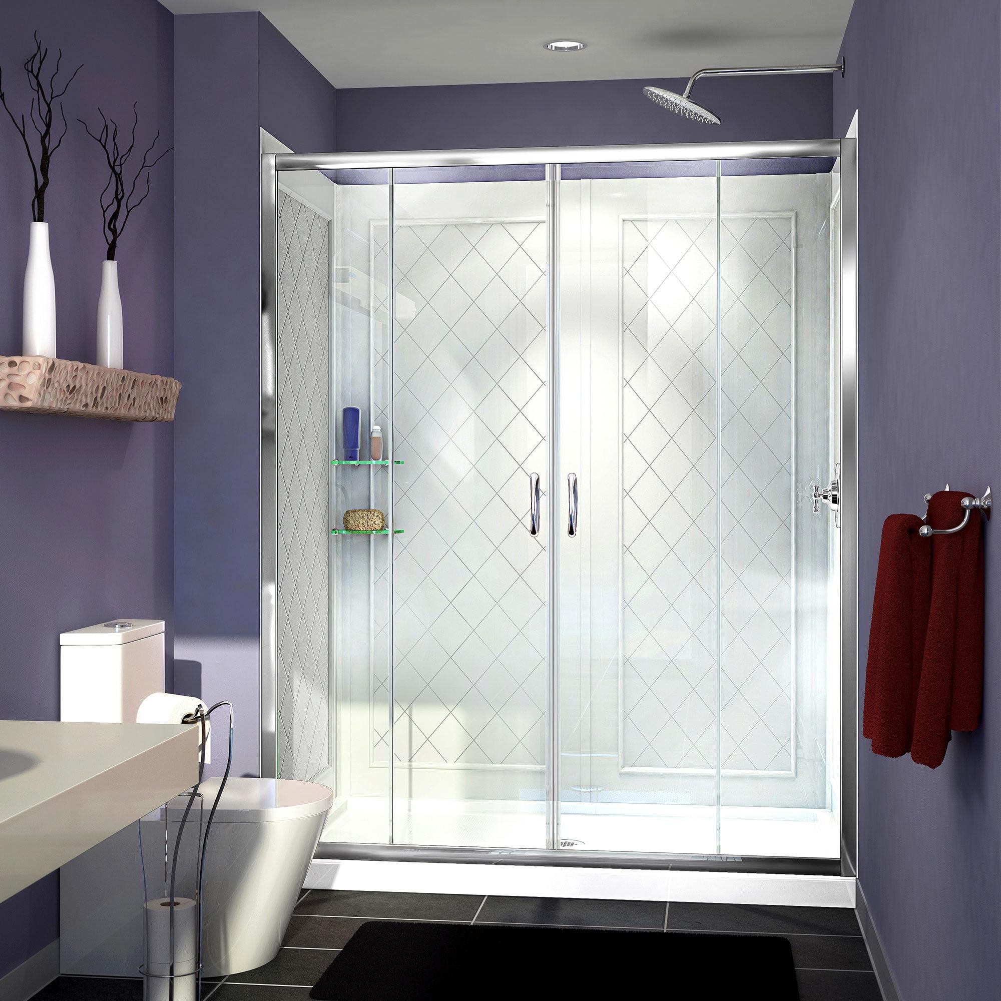 Visions 60" x 30" x 76.75" Sliding Frameless Shower Door