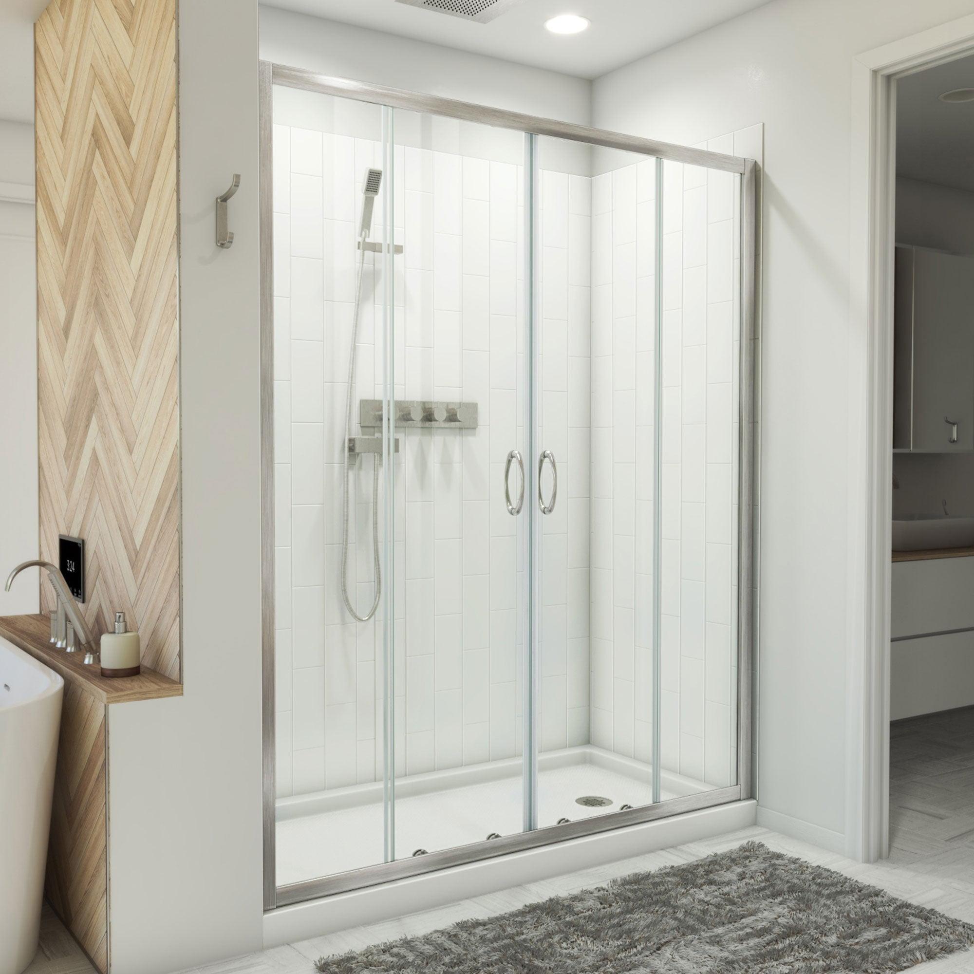 DreamLine Visions 32" x 60" Sliding Shower Door Kit with Base and Wall