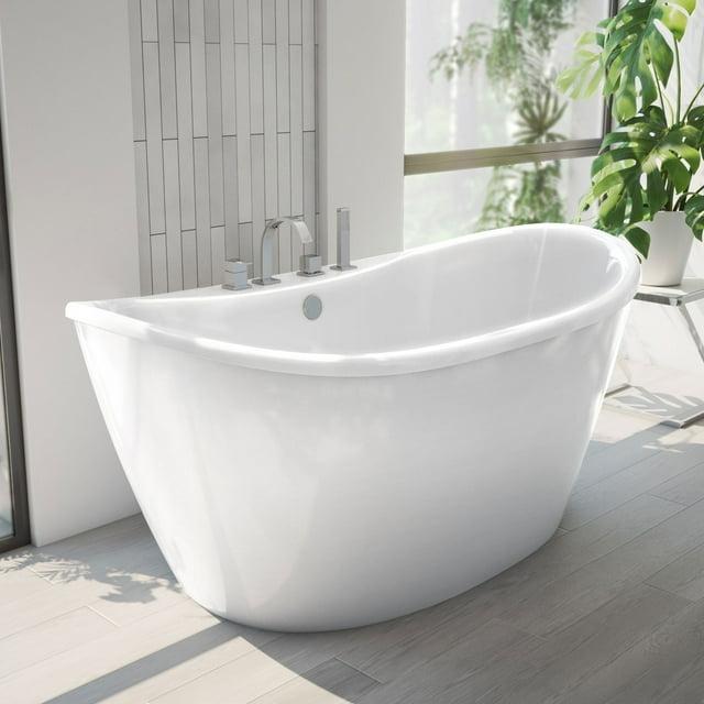 60" L x 32" W Free Standing Soaking Acrylic Bathtub