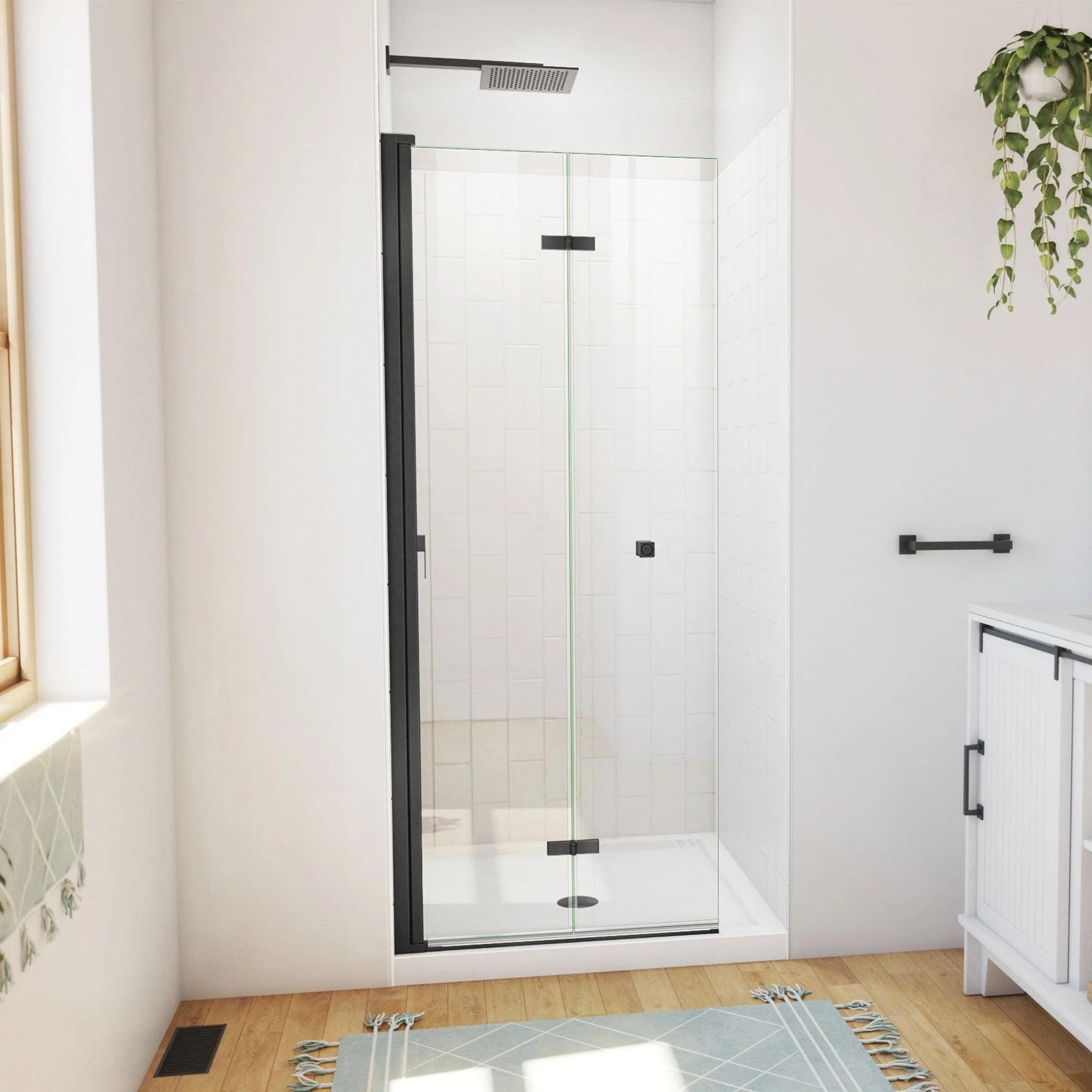Aqua-Q Fold 32 W X 32 D X 76.75 H Frameless Square Shower Kit