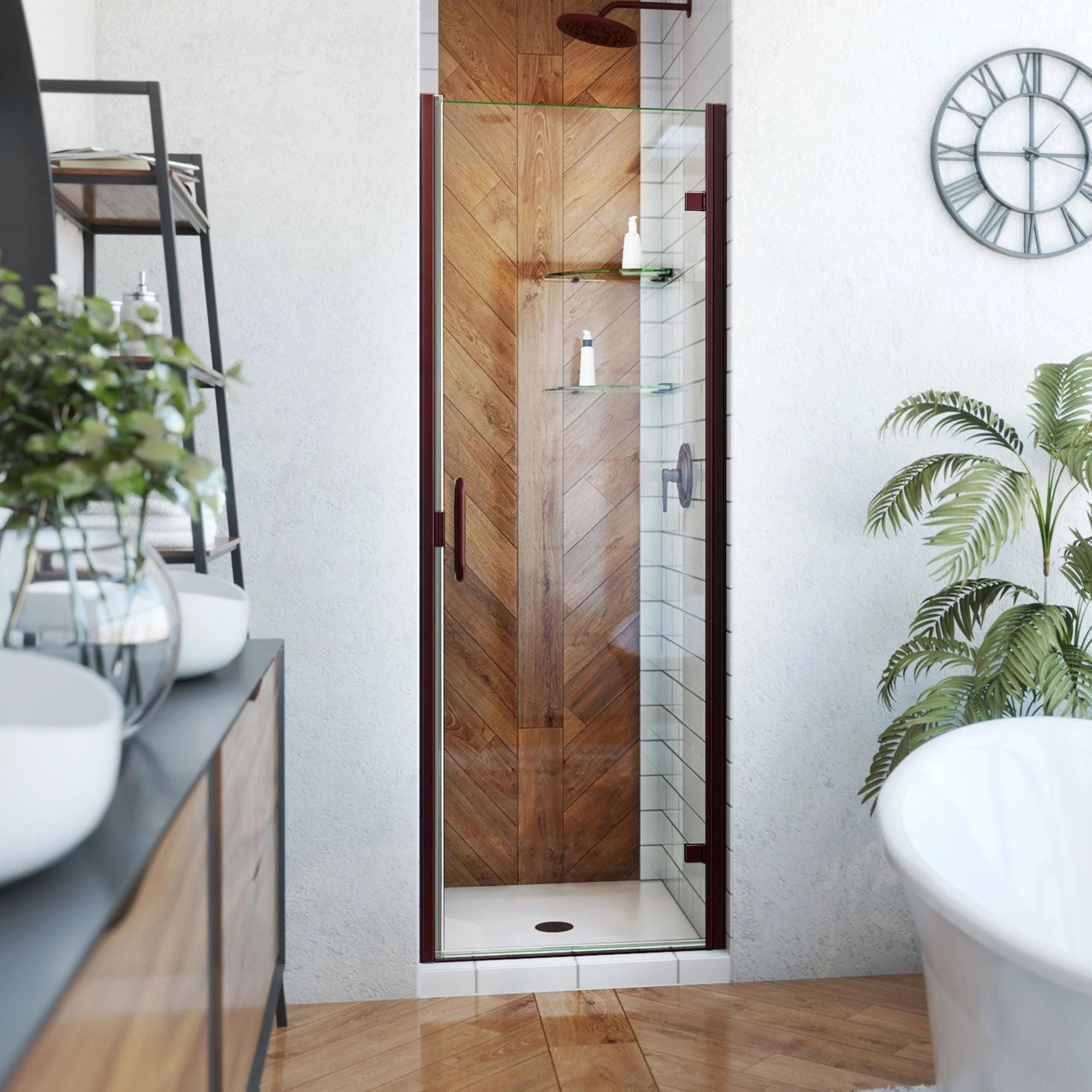 25" - 24" W x 72.62" H Pivot Semi-Frameless Shower Door
