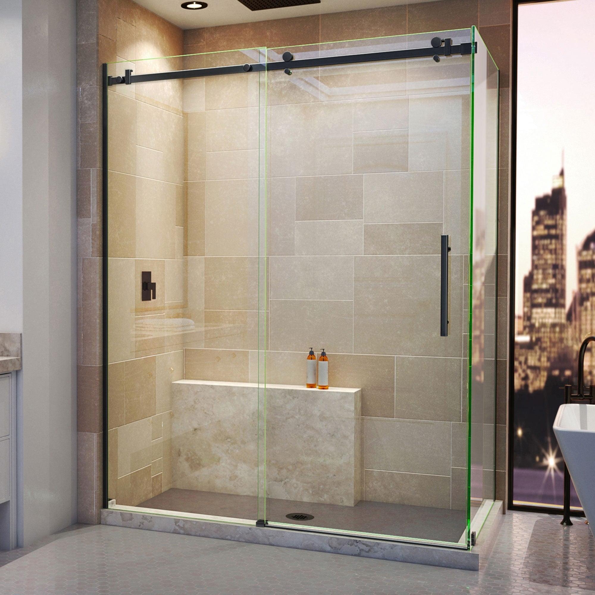 Enigma Air 60.38" W x 34.75" D x76" H Frameless Rectangle Walk In Shower Enclosure