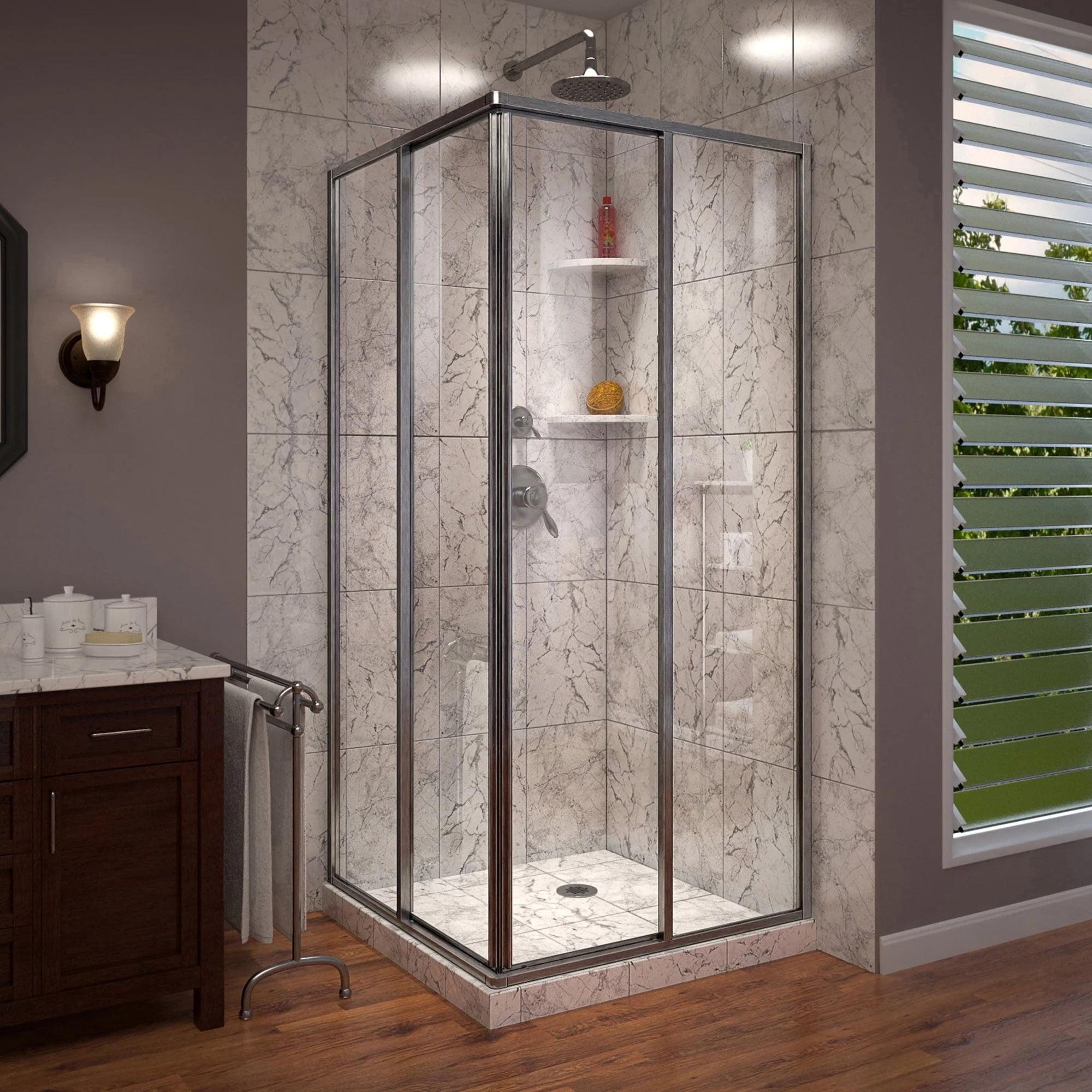 DreamLine Cornerview 34 1/2 in. D x 34 1/2 in. W x 72 in. H Framed Sliding Shower Enclosure