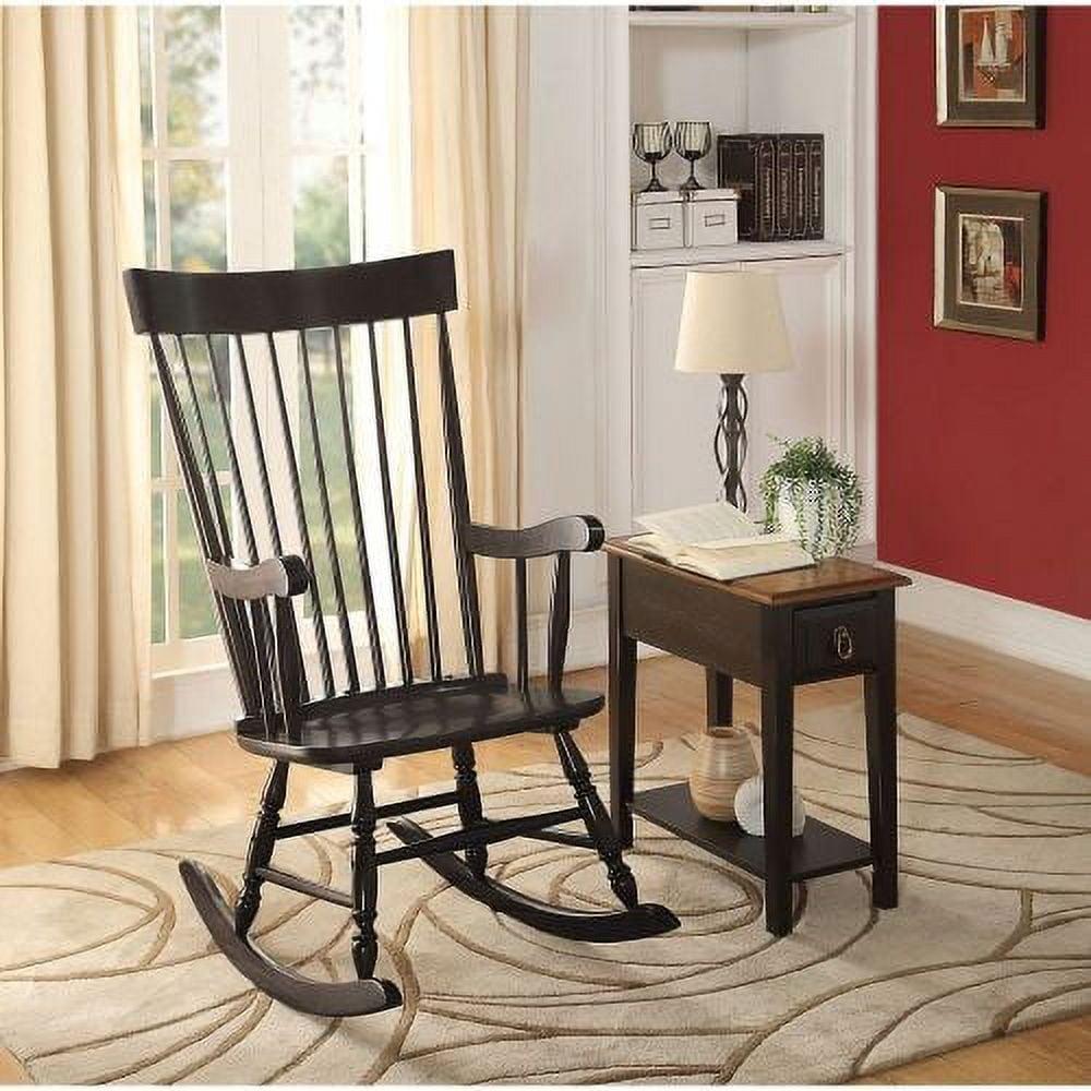 Arlo 45" Black Wooden Rocking Chair with Arms