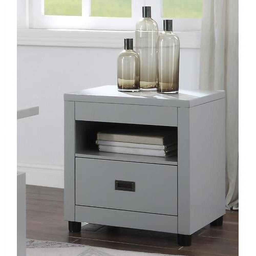 Eleanor Dove Gray Wooden End Table with Storage