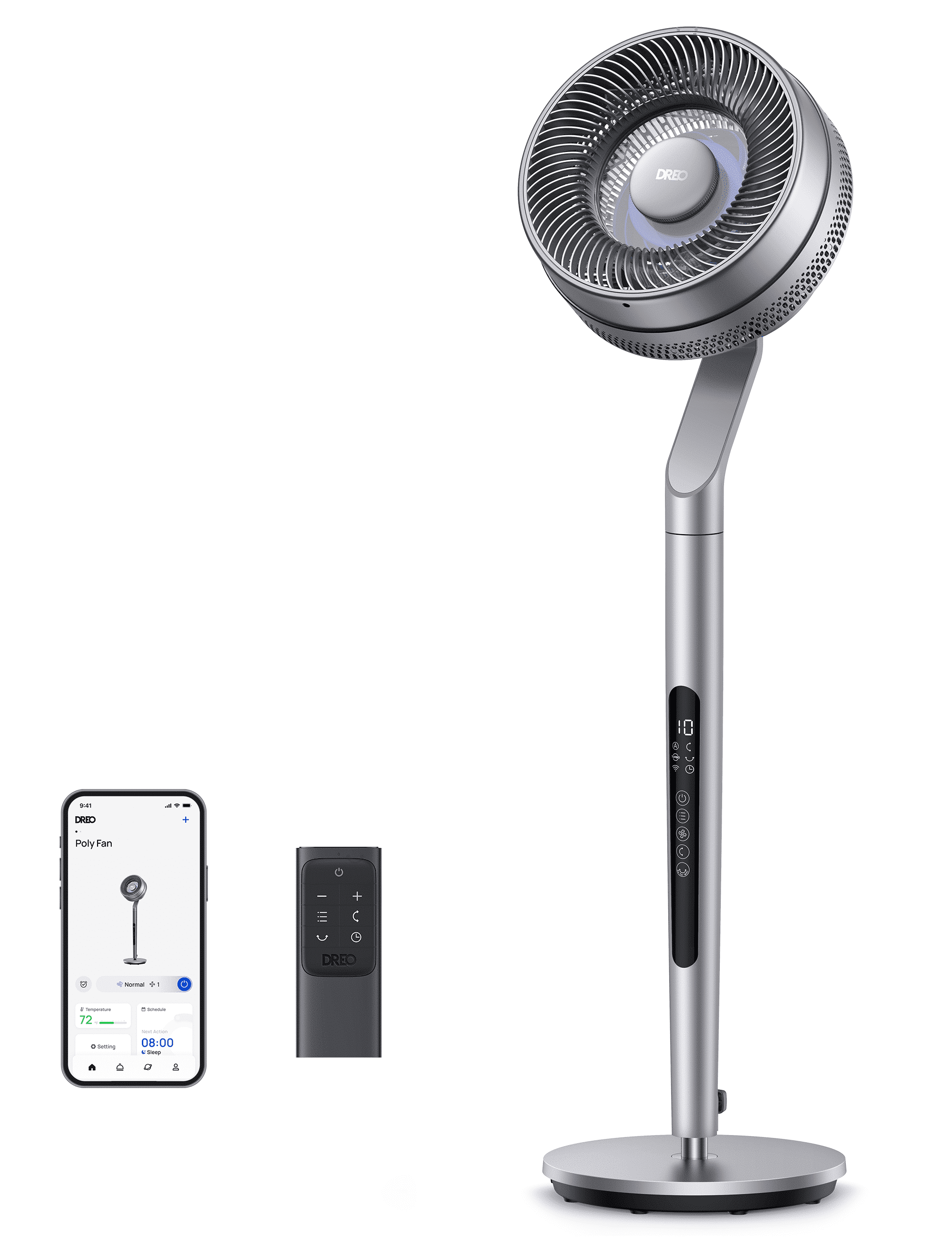 G & R PLUMBING ENTERPRISES, INC. Pedestal Fan with Smart Control, 40-44" Adjustable Height, DC Quiet Fans for Bedroom