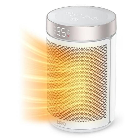 Dreo Space Heaters for Indoor Use, Portable Heater with Thermostat, 1-12H Timer, Eco Mode and Fan Mode, 1500W PTC Ceramic Fast Safety Heat for Office Bedroom Home, White