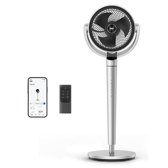 Dreo Oscillating Fan for Bedroom,150°+120° Omni-Directional Quiet Floor Fans with Smart Control, 110ft Pedestal Fan with DC Motor, 9 Speeds, 6 Modes, 43'' Inches, 12H Timer, Wi-Fi/Voice/Alexa