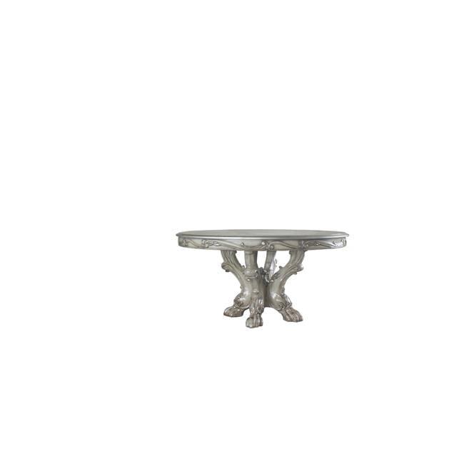 60" Dresden Dining Table Vintage Bone White - Acme Furniture: Wood Pedestal Base, Seats 4