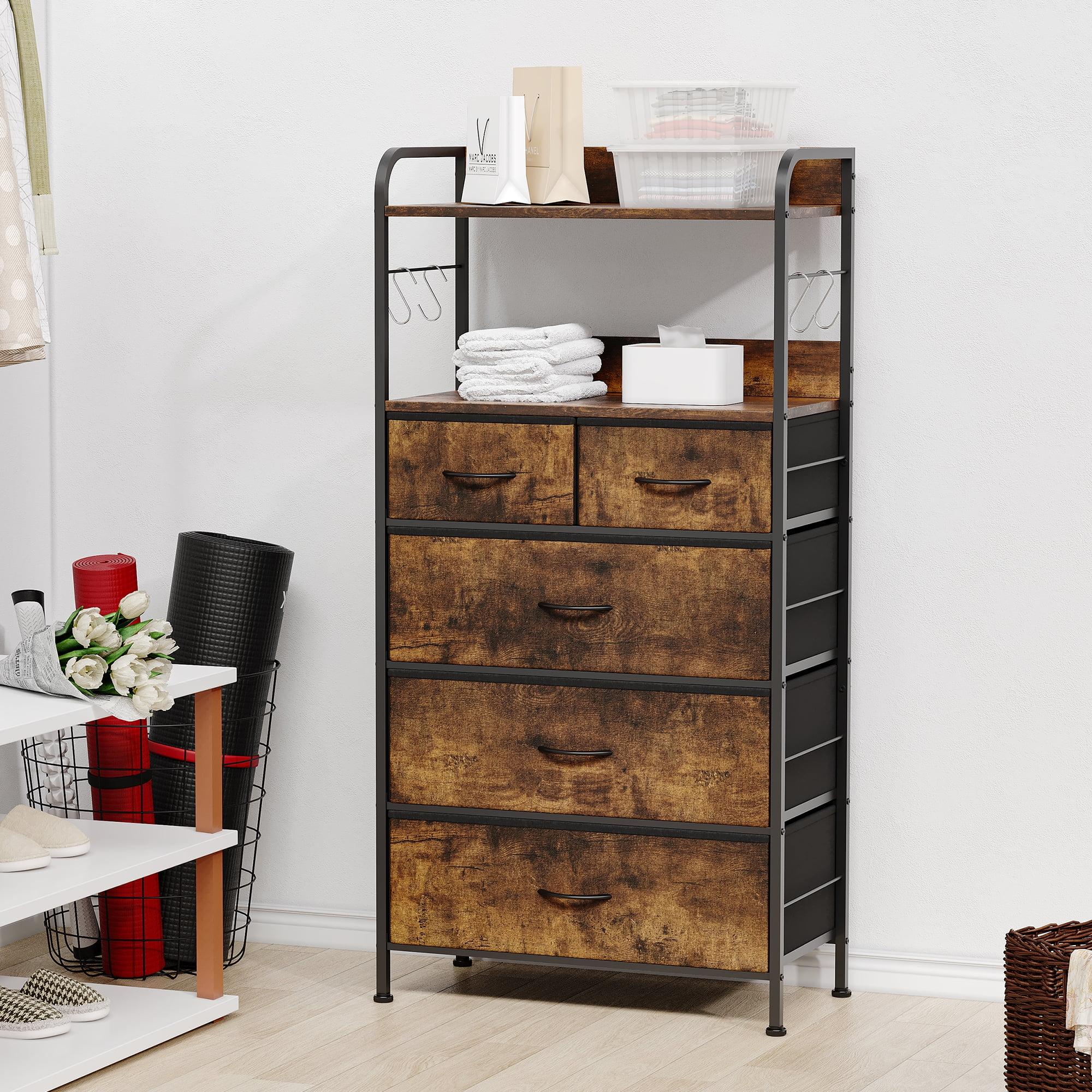 Dresser for Bedroom with 5 Drawers, Dressers & Chests of Drawers for Hallway, Entryway, Storage Organizer Unit with Fabric