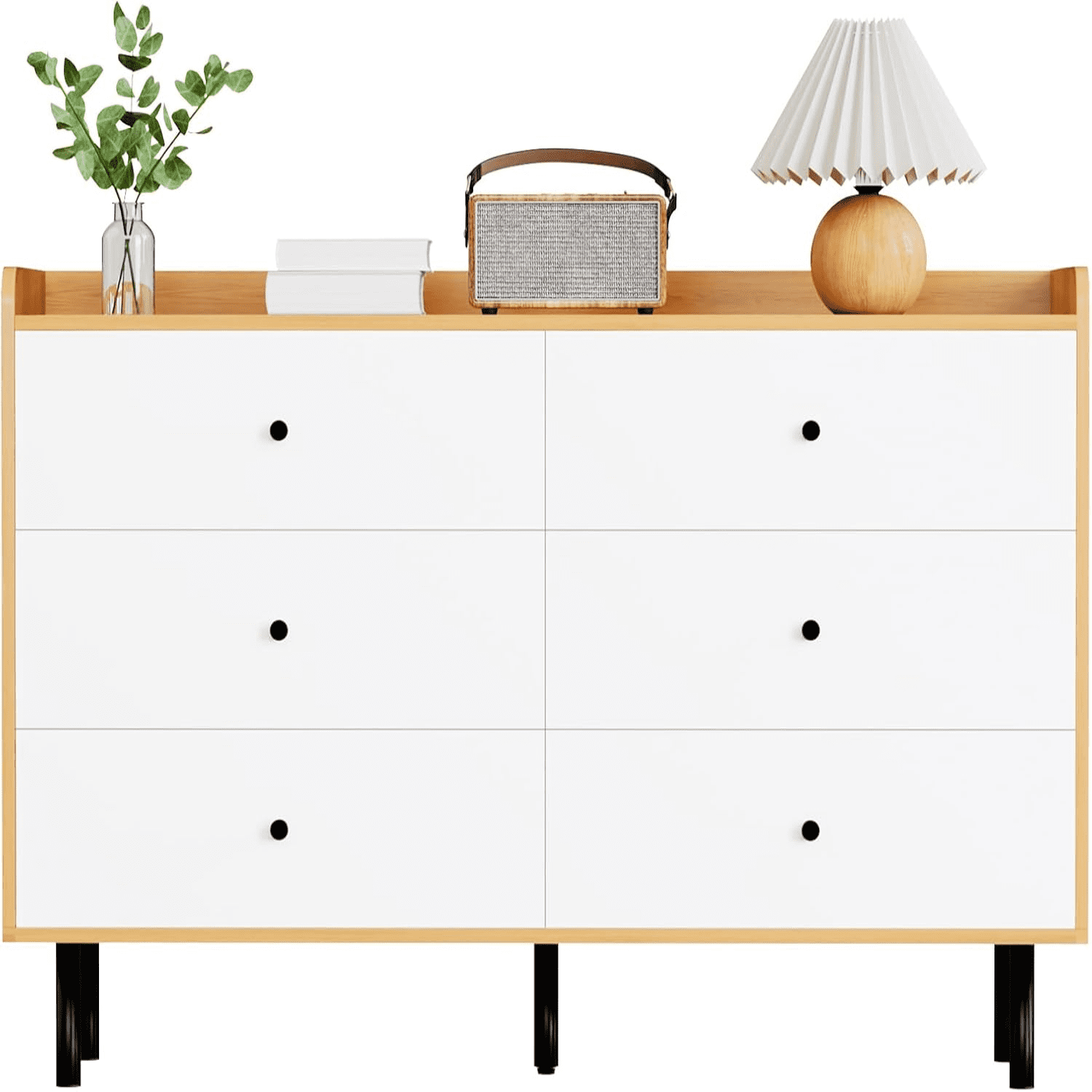 REHOOPEX White Dresser for Bedroom, 6 Drawer Dresser, Modern  Chest of Drawers for Nursery, Living Room