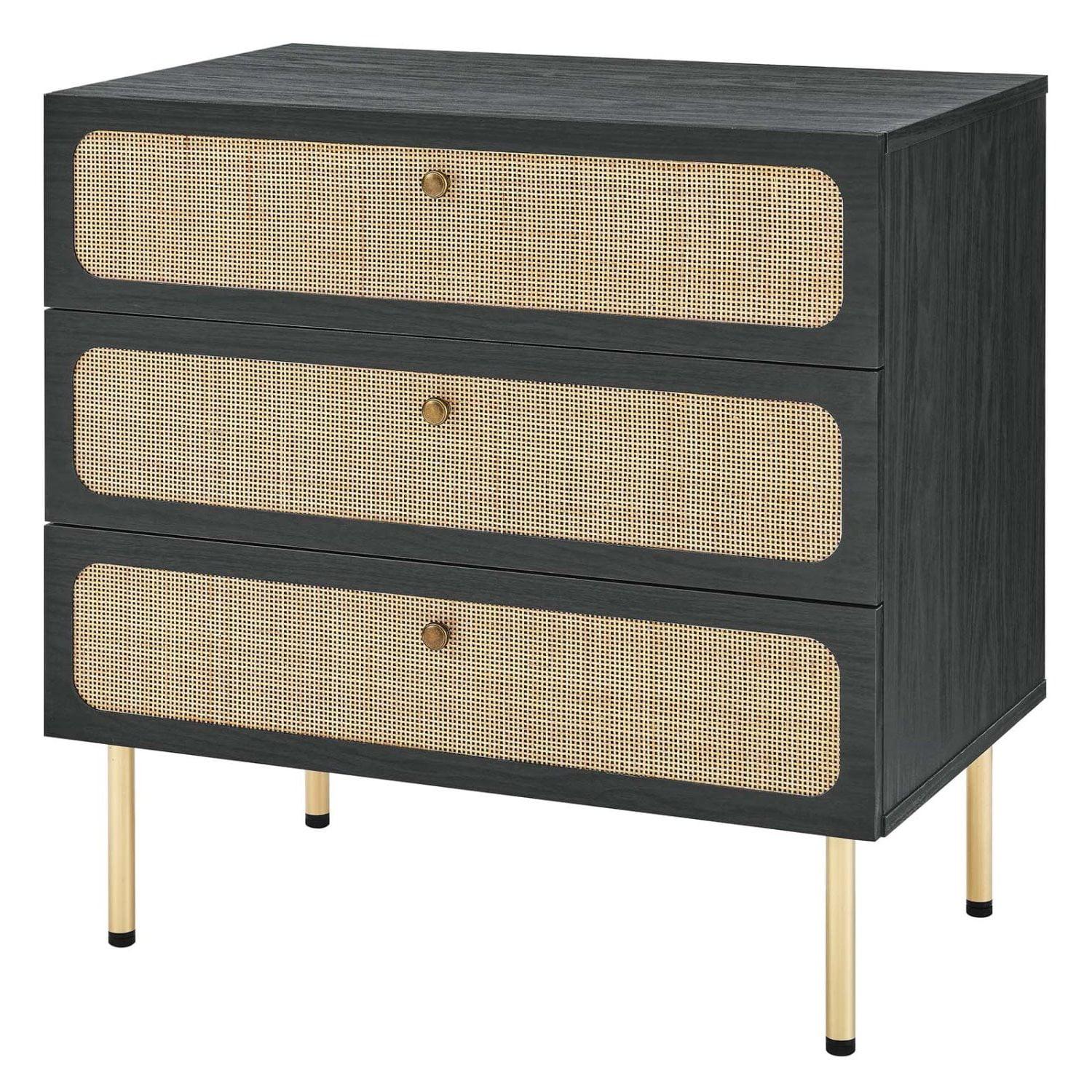 Chaucer Black 32" Vertical 3-Drawer Chest with Levelers