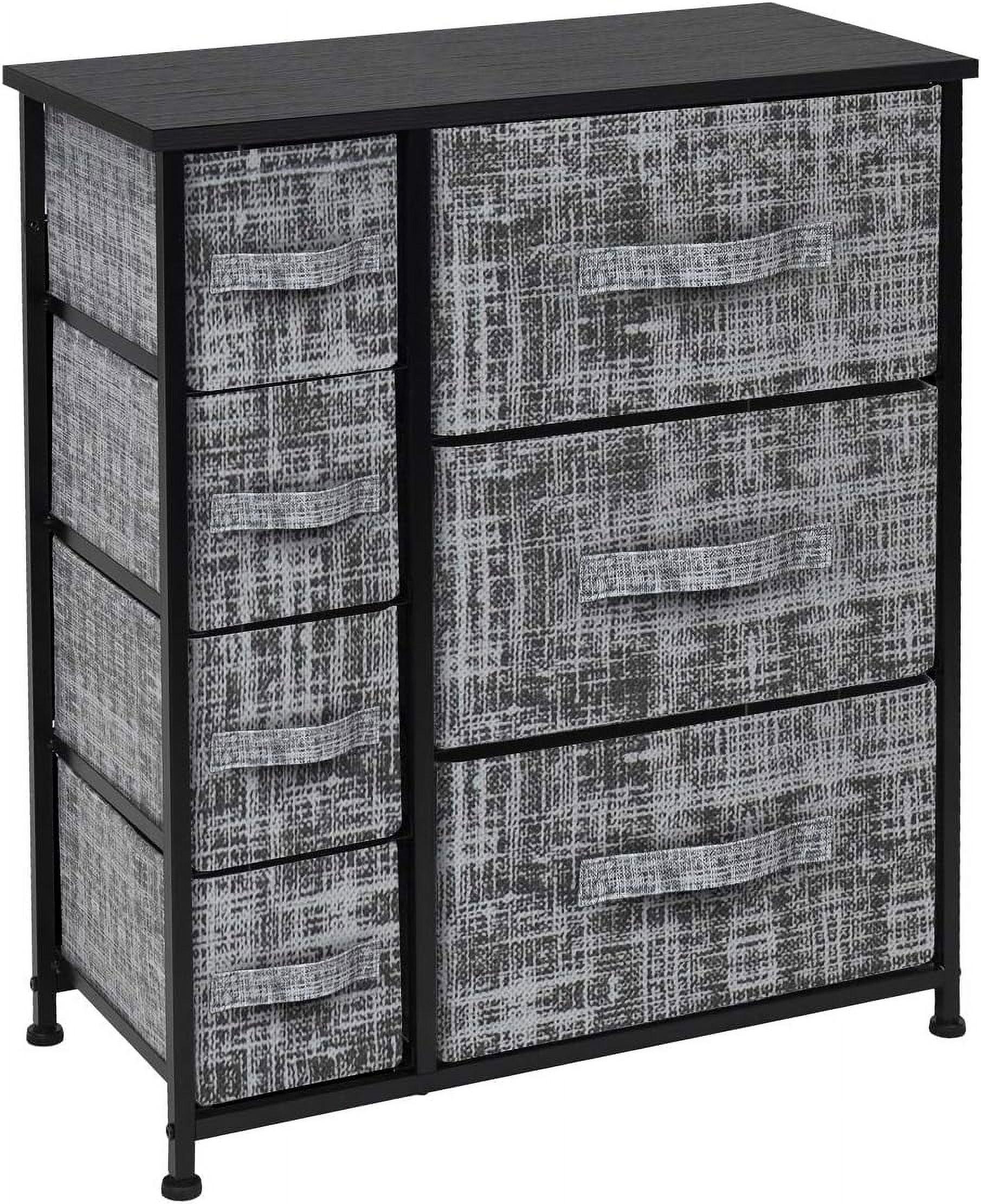 Sorbus Kids 7-Drawer Gray and Black Storage Dresser with Wood Top