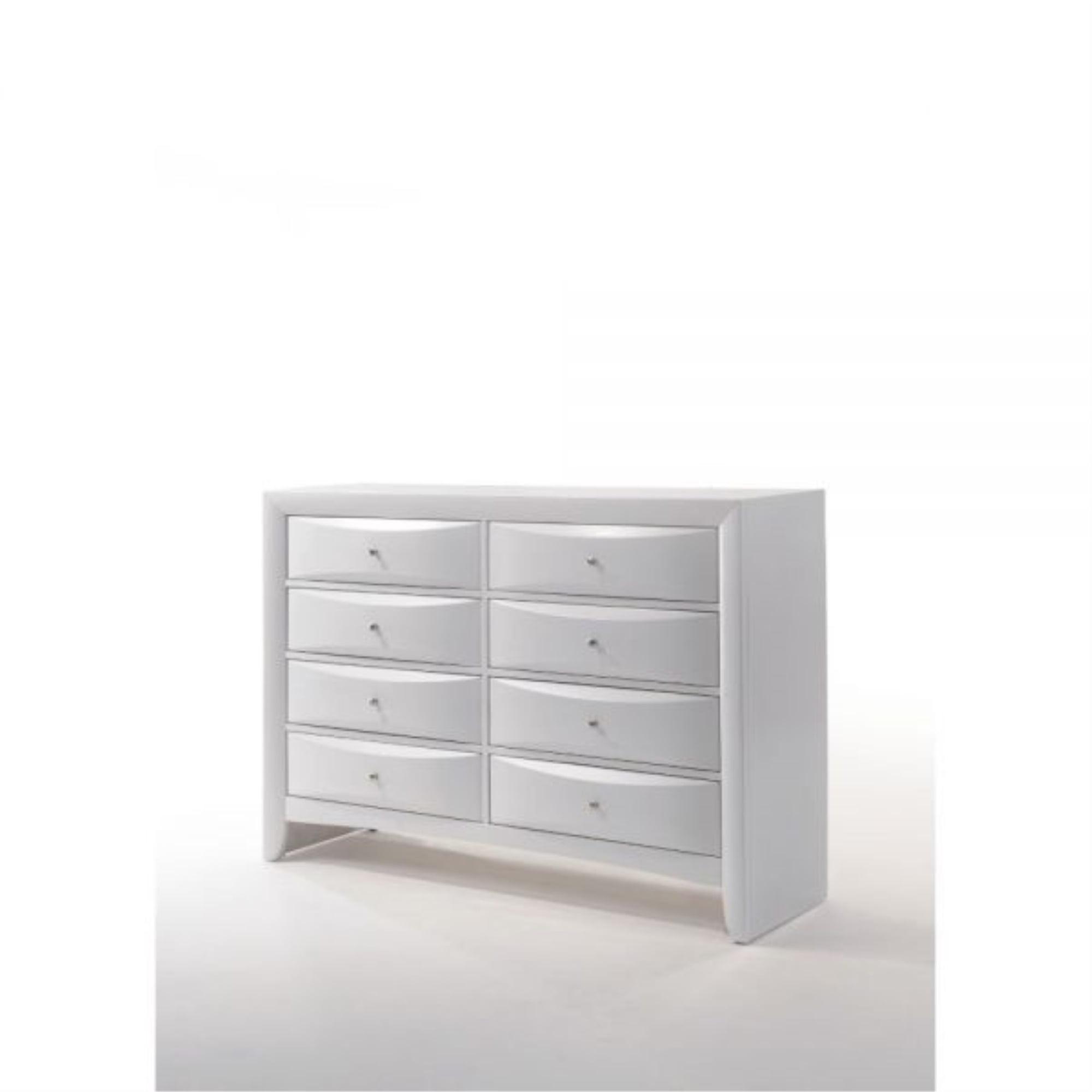 Elegant White 60'' Dresser with Dovetail Drawers and Felt Lining