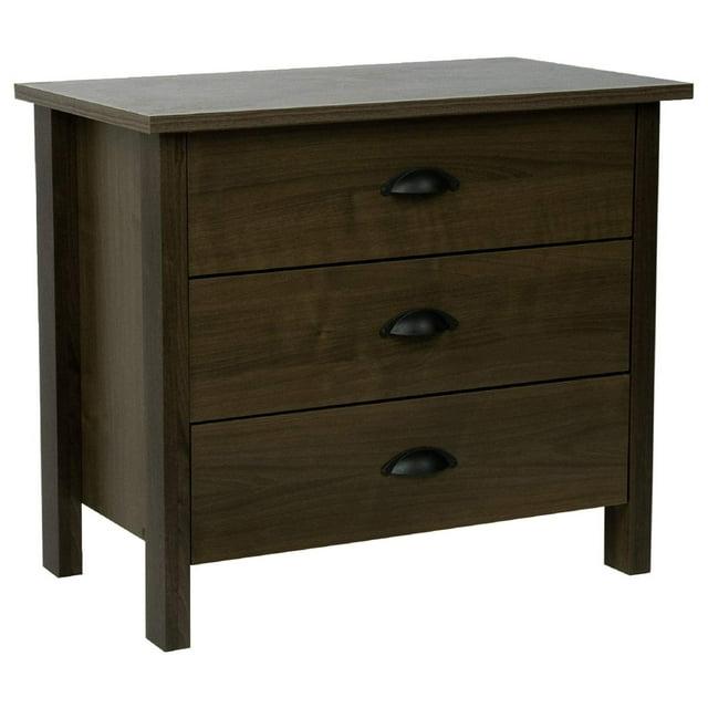 Jiowenm 3 Drawer Nouvelle Chest Walnut