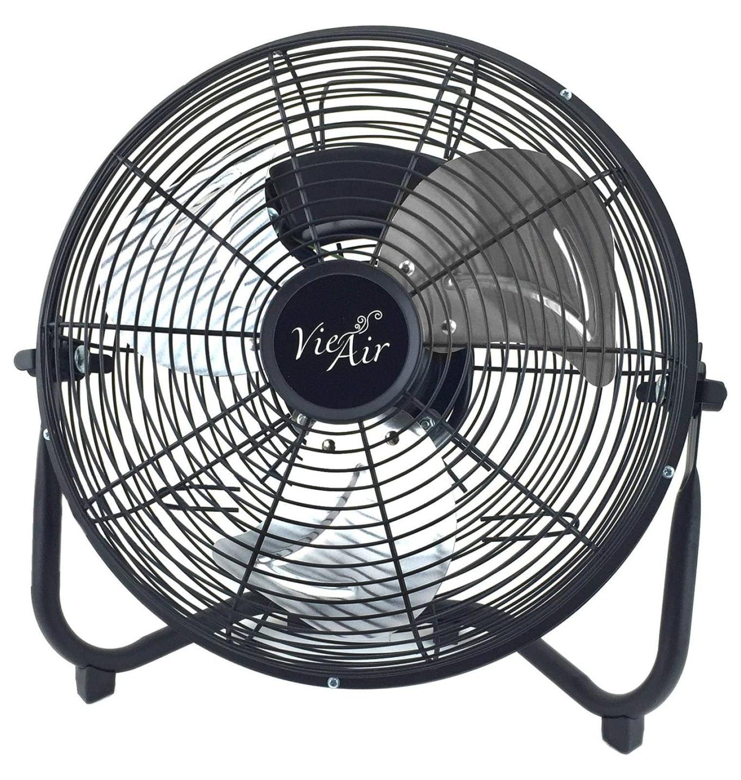 12-Inch Black Metal Three-Speed Floor Drum Fan