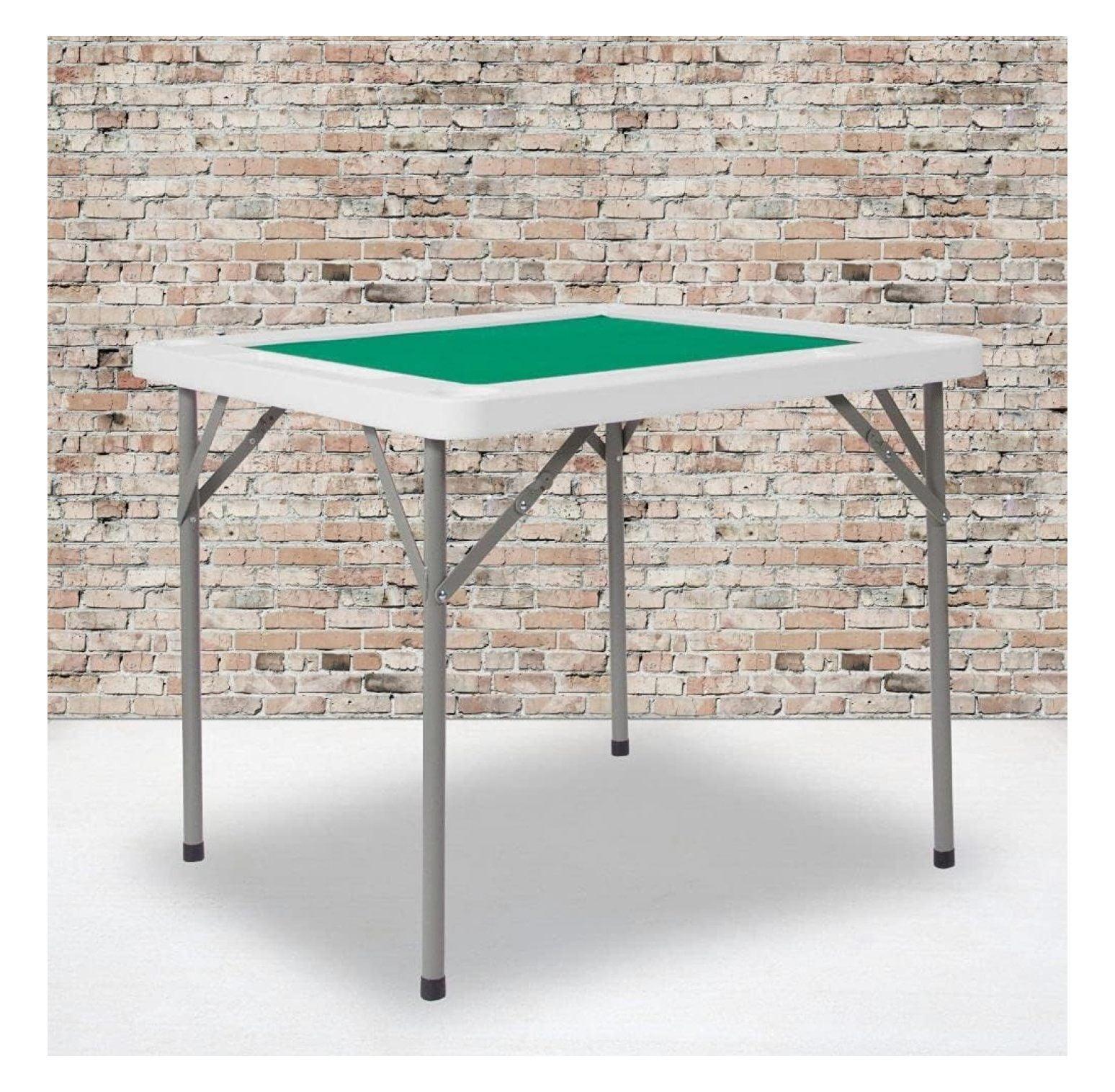 Silas 34.5" Gray Powder-Coated Metal Folding Card Table with Cup Holders