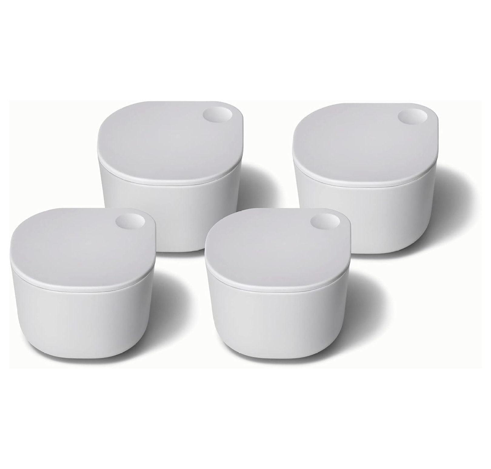 Gray 4-Piece Lidded Ramekin Set for Sauces and Snacks