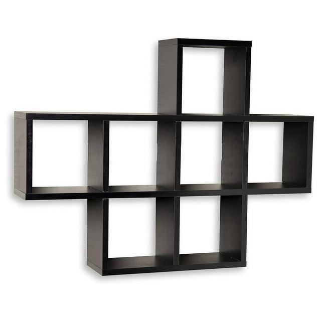 Danya B Cubby Laminated Veneer Shelving Unit Black