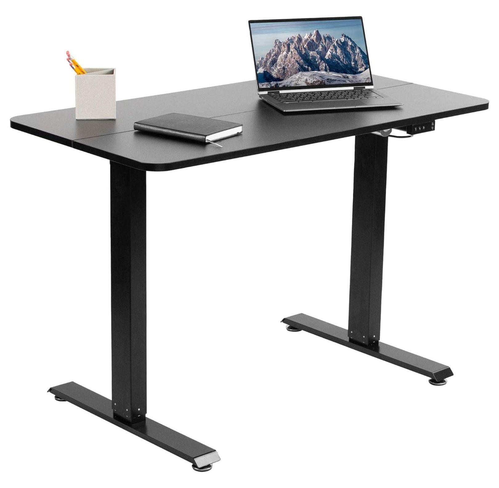 Black Adjustable Electric Standing Desk with Memory Controller