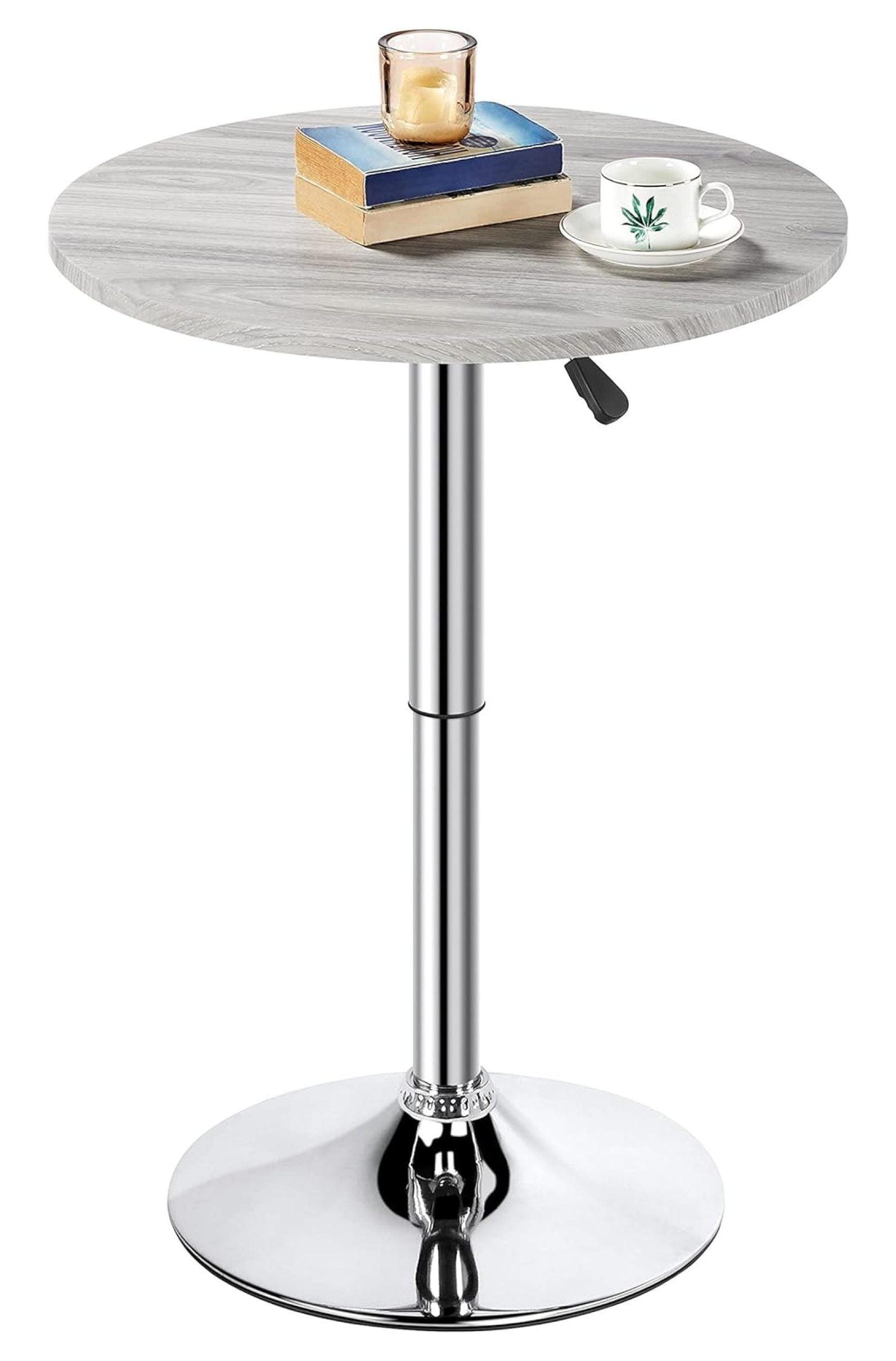 Yaheetech Adjustable Pub Round Table Counter Height Bistro Table w/ 360° Swivel MDF Tabletop