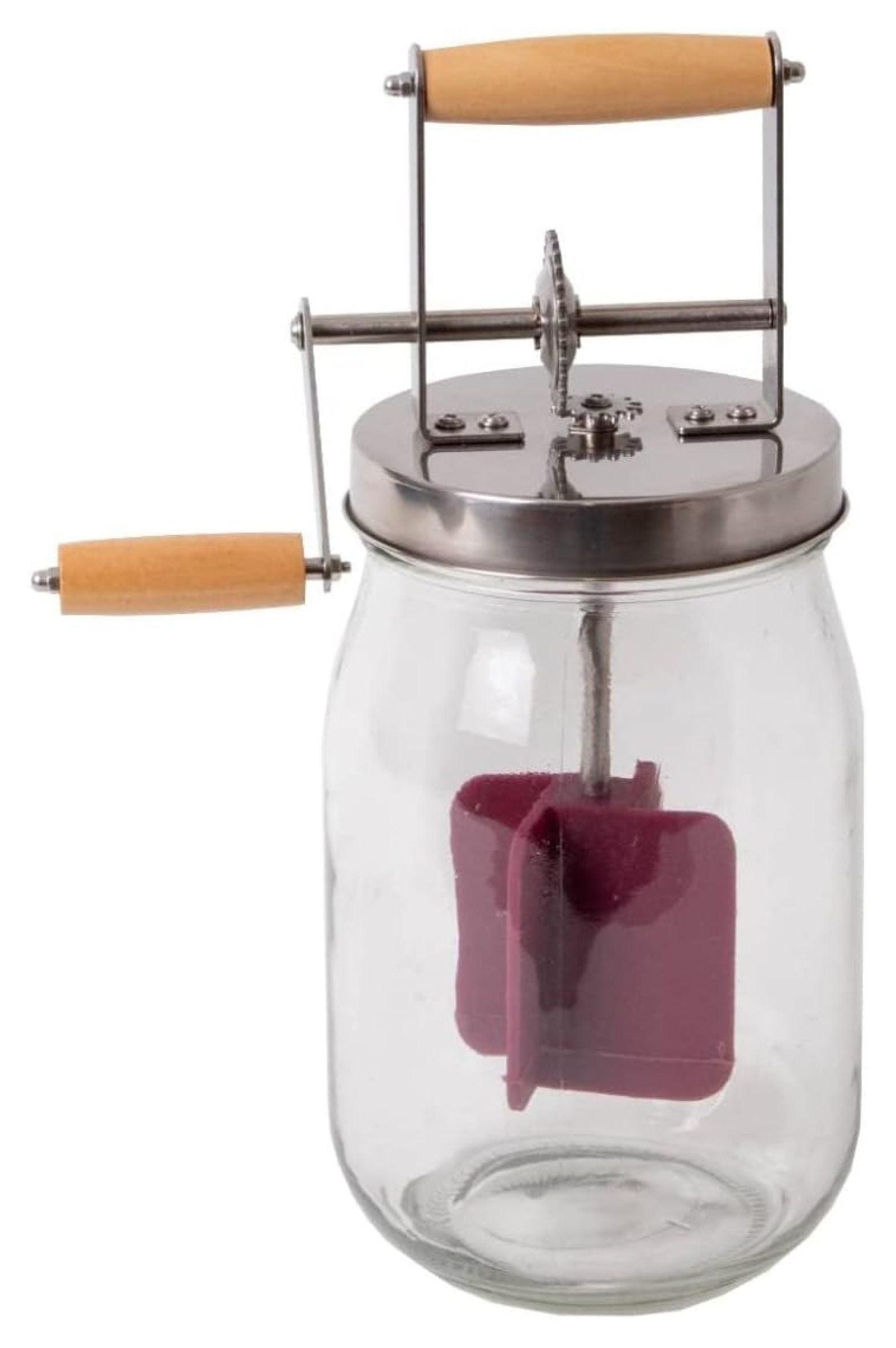 Lehman's Dazey Butter Churn, Vintage Style Non-Electric Hand Crank, Makes up to 8 oz in 10 to 15 Minutes, 11 inches high