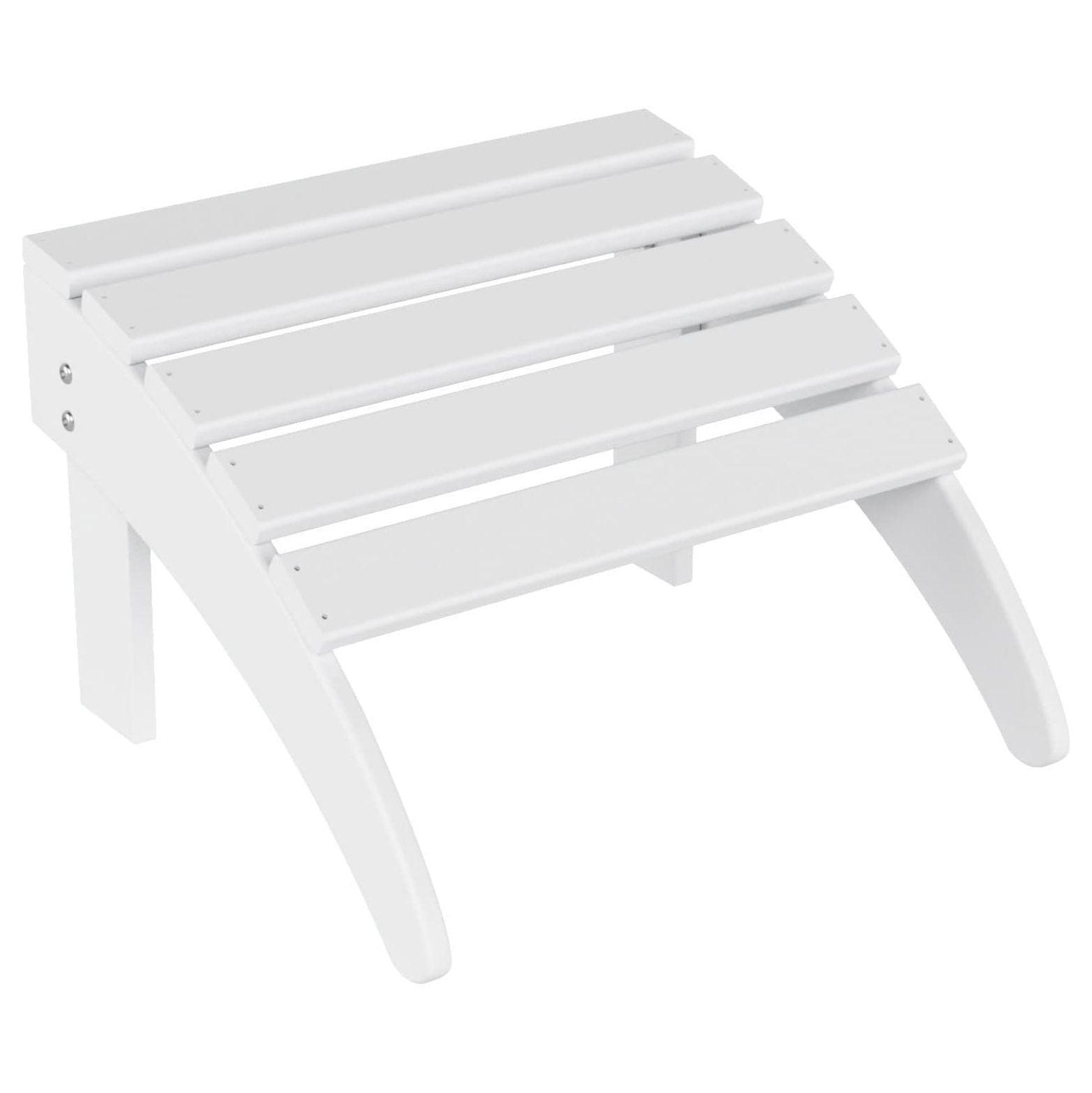 WestinTrends All-Weather Outdoor Patio Poly Adirondack Ottoman Footrest, White