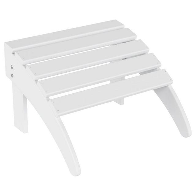 WestinTrends All-Weather Outdoor Patio Poly Adirondack Ottoman Footrest, White