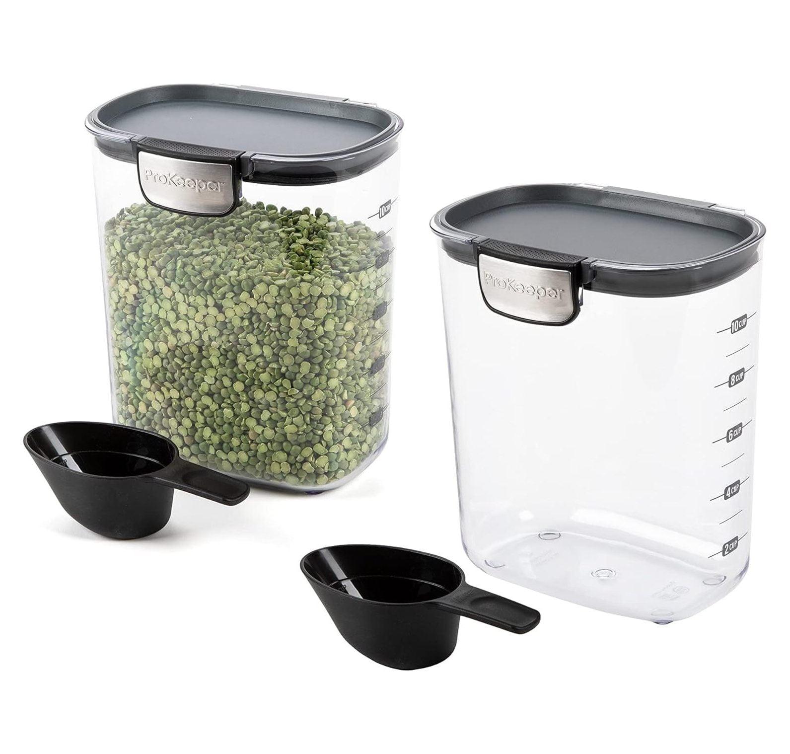 ProKeeper+ Clear Plastic Airtight Food Storage Container Set with Scoops, 2-Piece