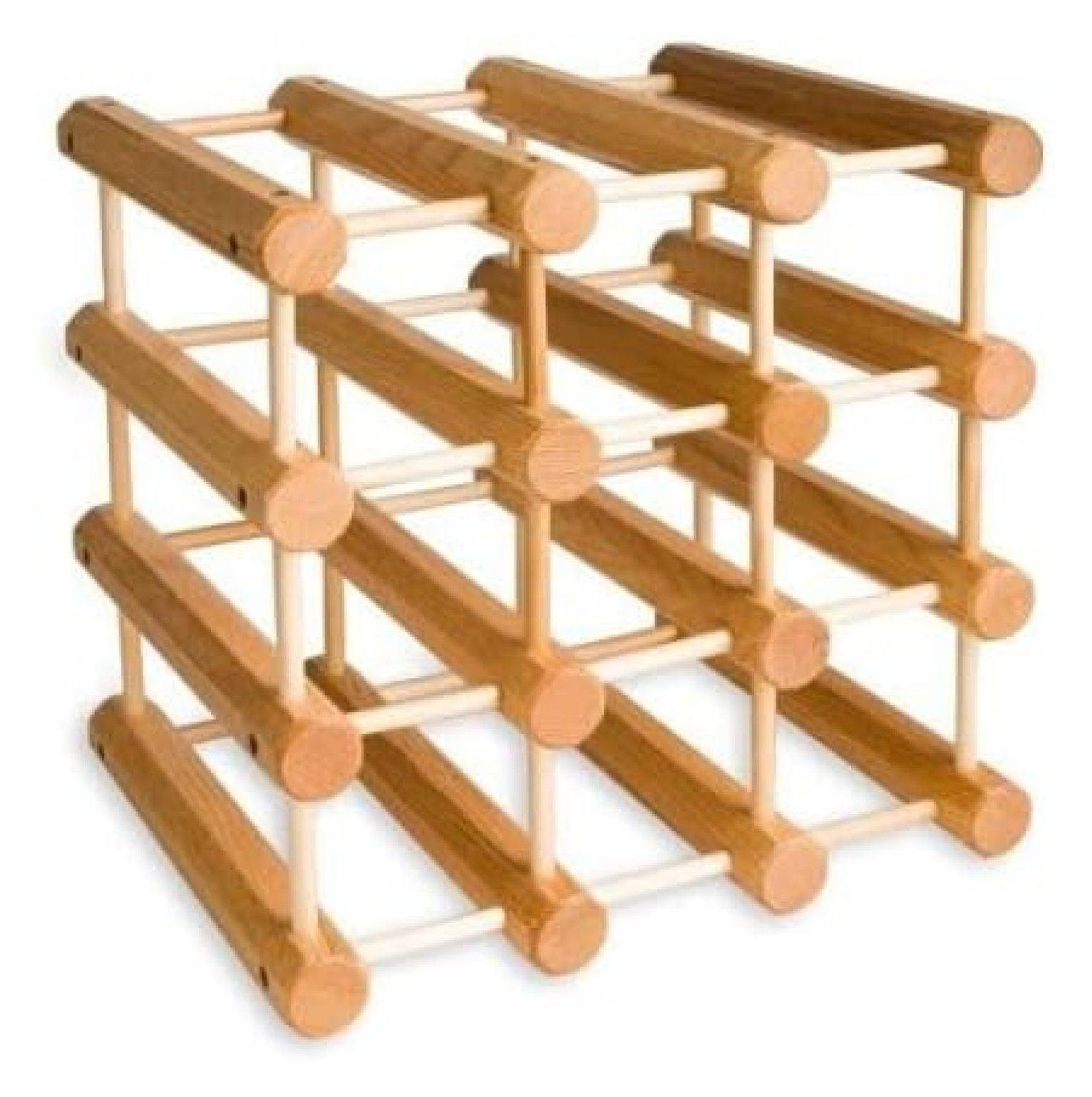 J.K. Adams Ash Wood 12-Bottle Wine Rack, Natural