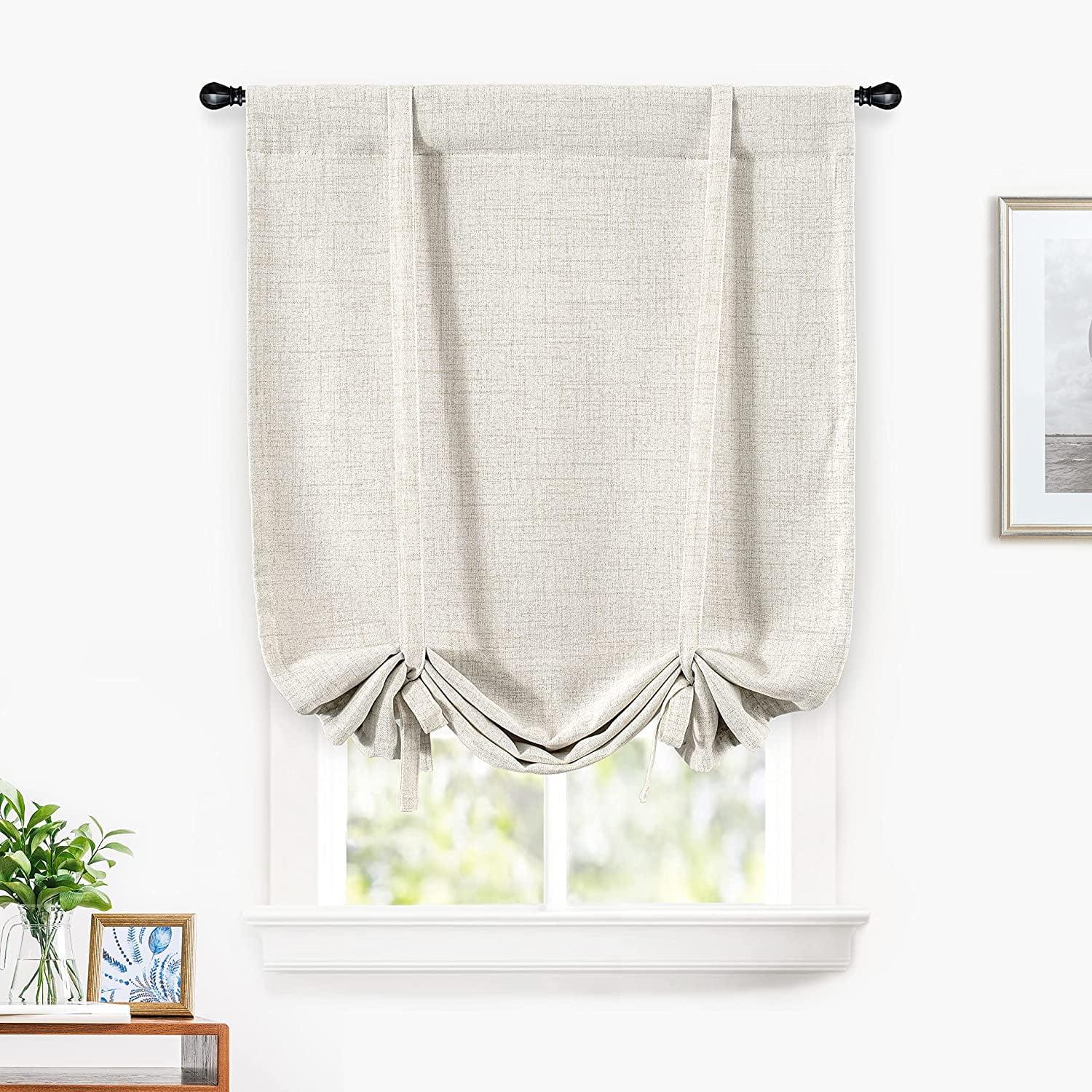 Light Linen Blackout Tie-Up Room Divider Curtain 31"x47"