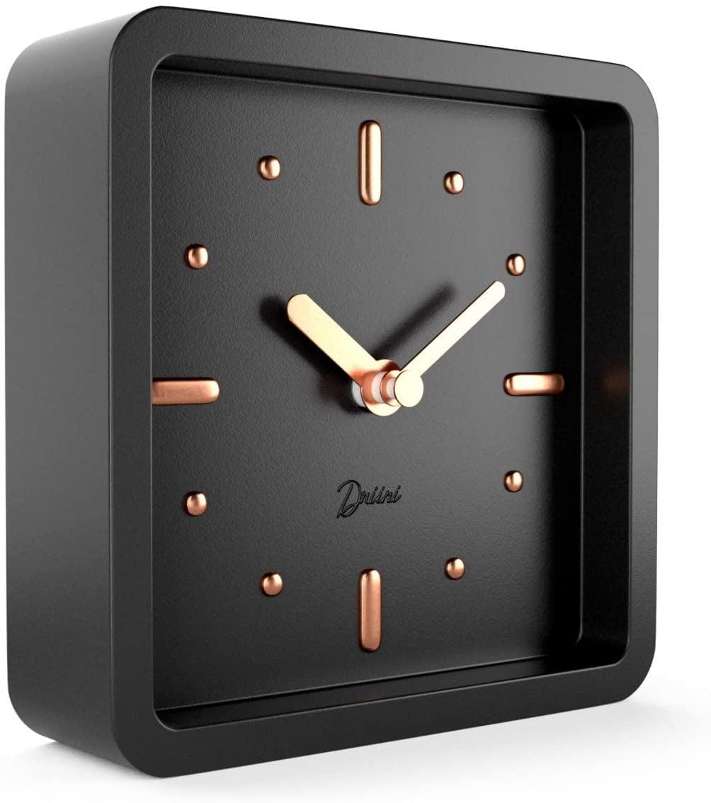 Driini Modern Mid Century Desk & Shelf Clock for Mantle, Bedroom Nightstand