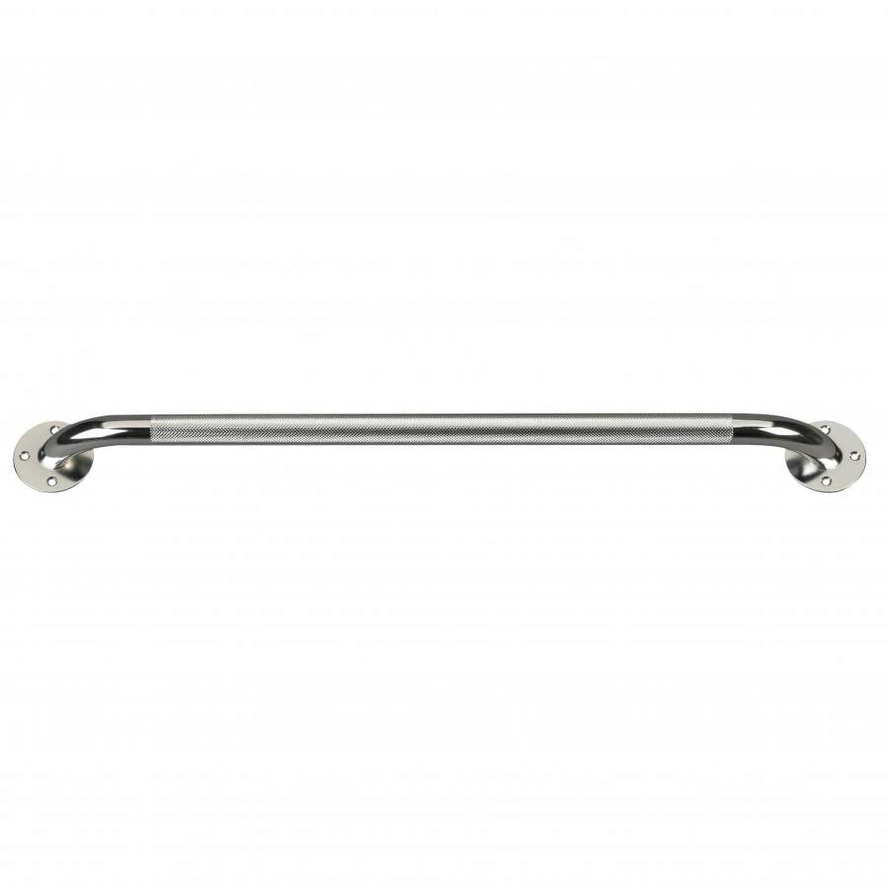 Drive Knurled Steel Grab Bar - 24 Inch Length, 1 1/2 Inch Distance From Wall, Chrome Finish, 1 Count