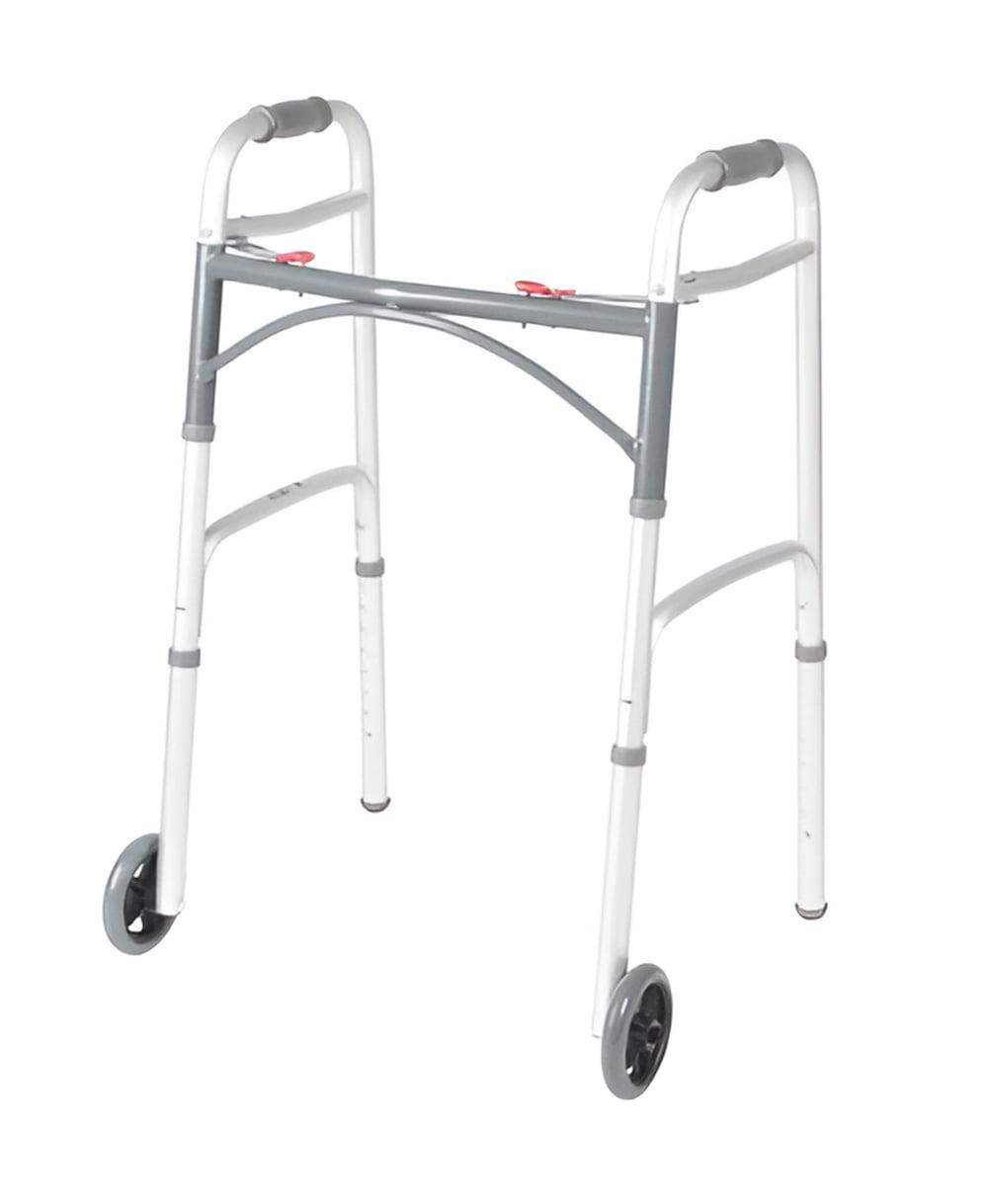 Drive Medical PreserveTech Deluxe Two Button Folding Walker with 5" Wheels