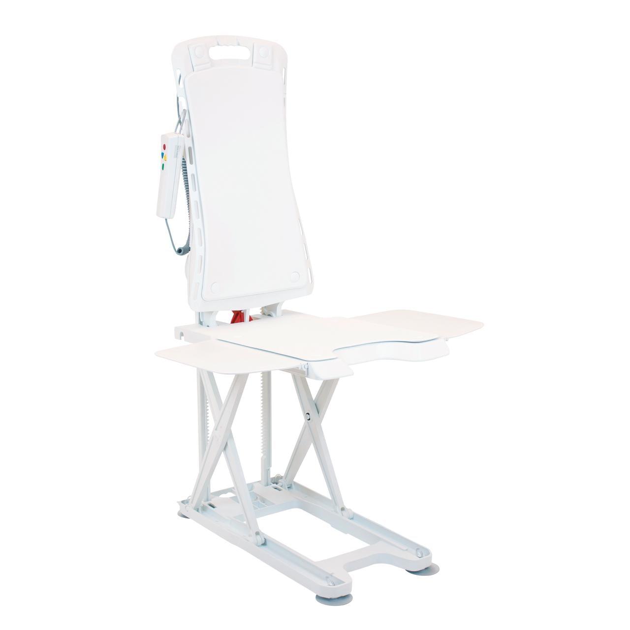 White Adjustable Plastic Bath Lift with Reclining Backrest