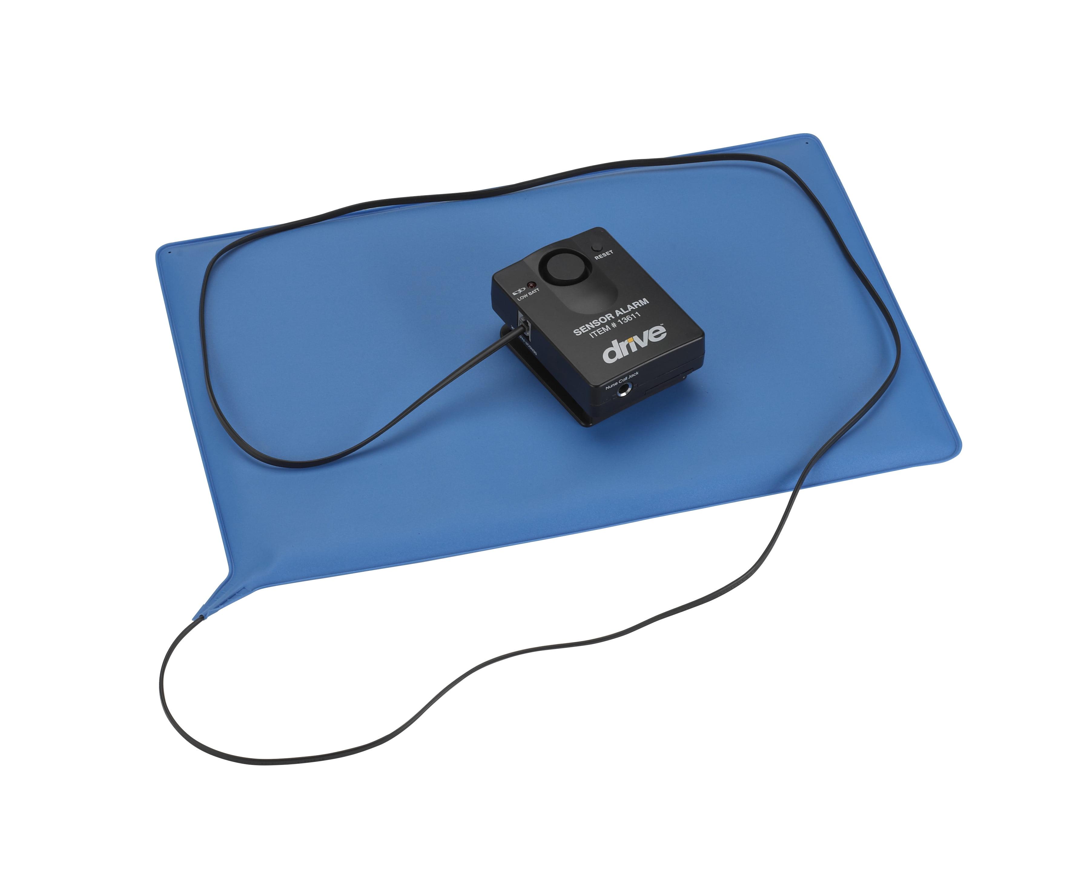 Drive Medical Pressure Sensitive Bed Chair Patient Alarm with Reset Button, 10" x 15" Chair Pad