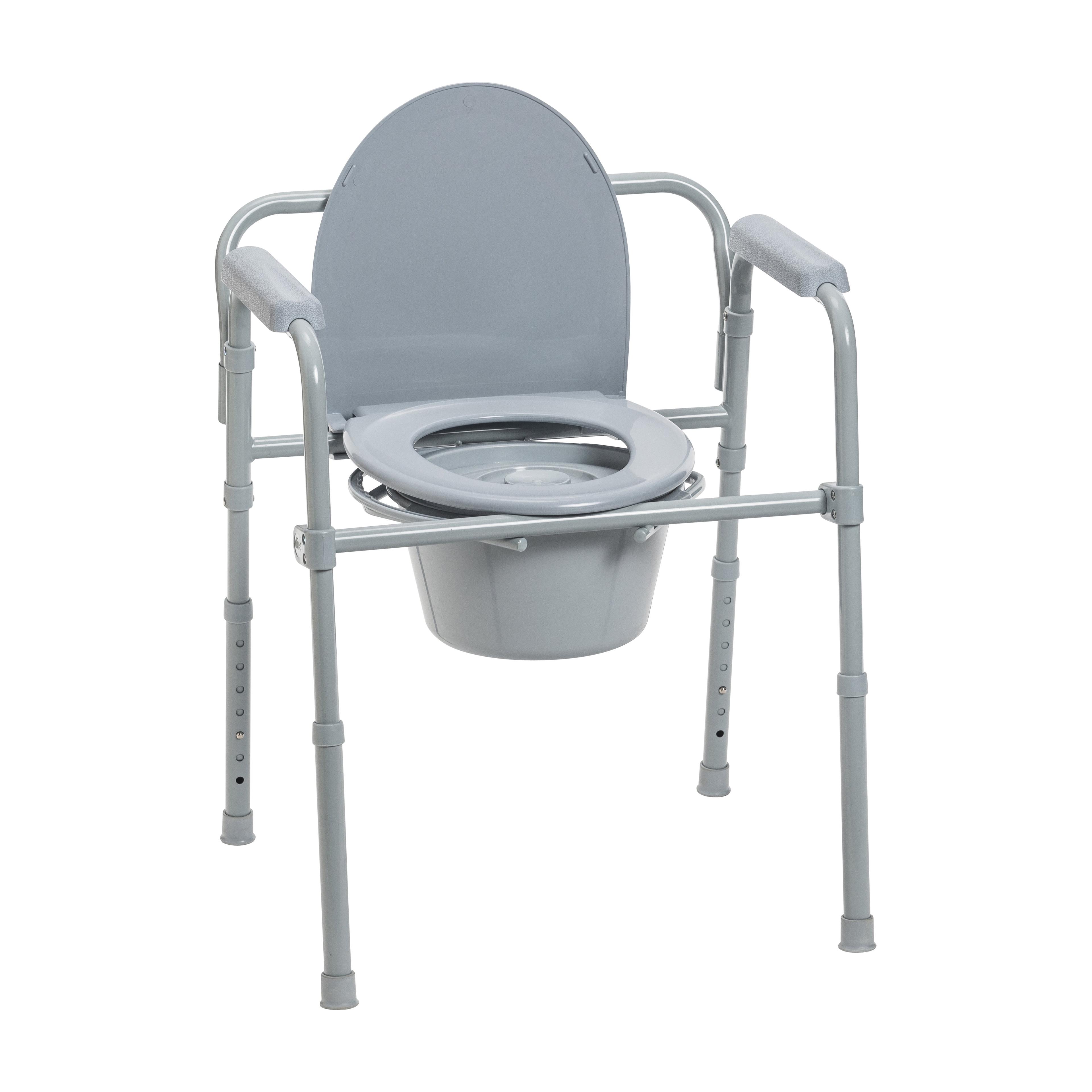 Drive Medical Steel Folding Bedside Commode