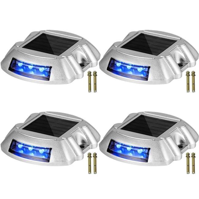 Solar Powered Blue LED Aluminum Pathway Light Pack