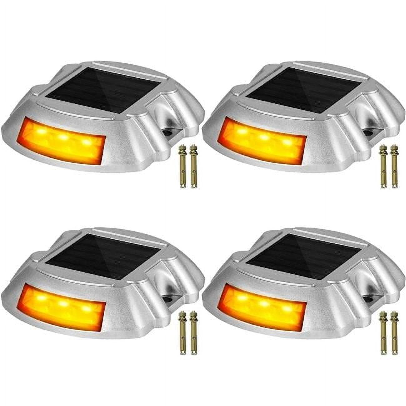 Solar Dock Lights Low Voltage Solar Powered Integrated LED Metal Pathway Light Pack (Set of 4)