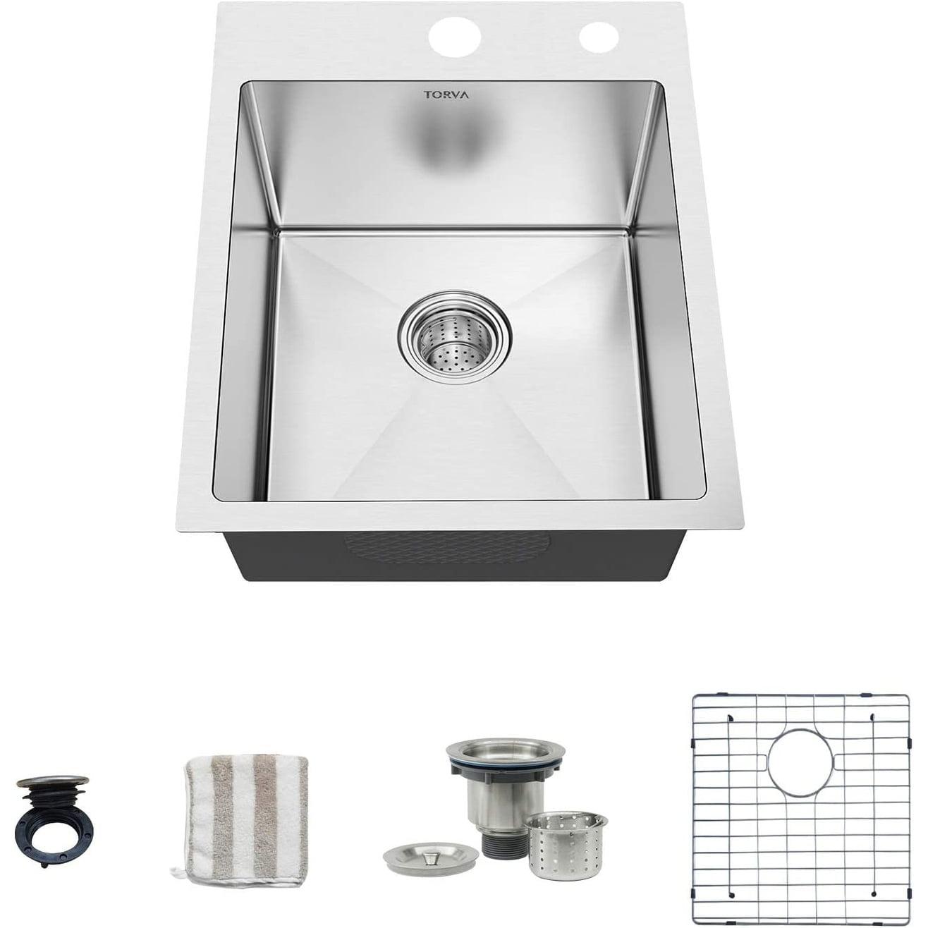 18-Inch Stainless Steel Single Bowl Drop-In Kitchen Sink