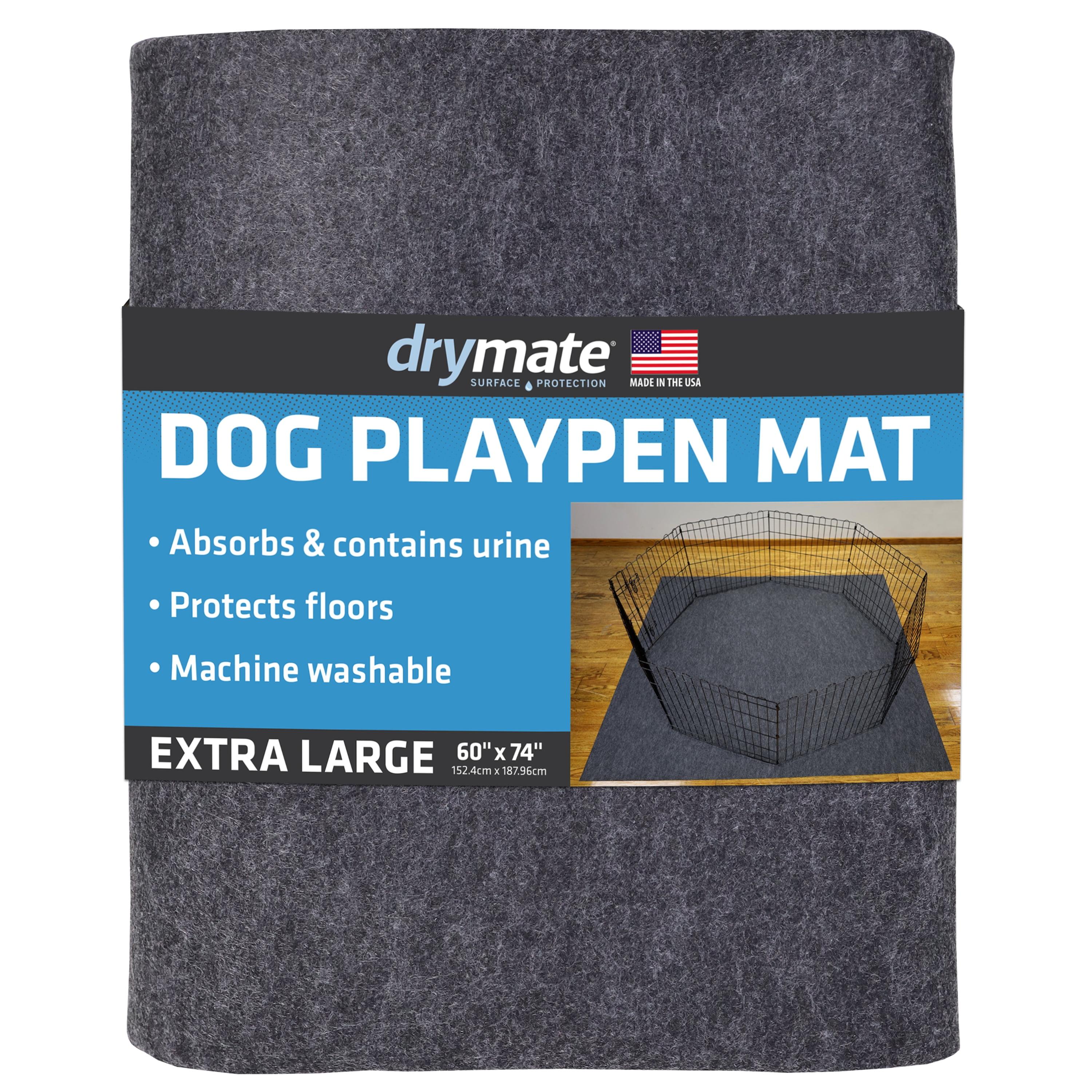 Drymate 60" x 74" Playpen Mat for Cats and Dogs - Charcoal