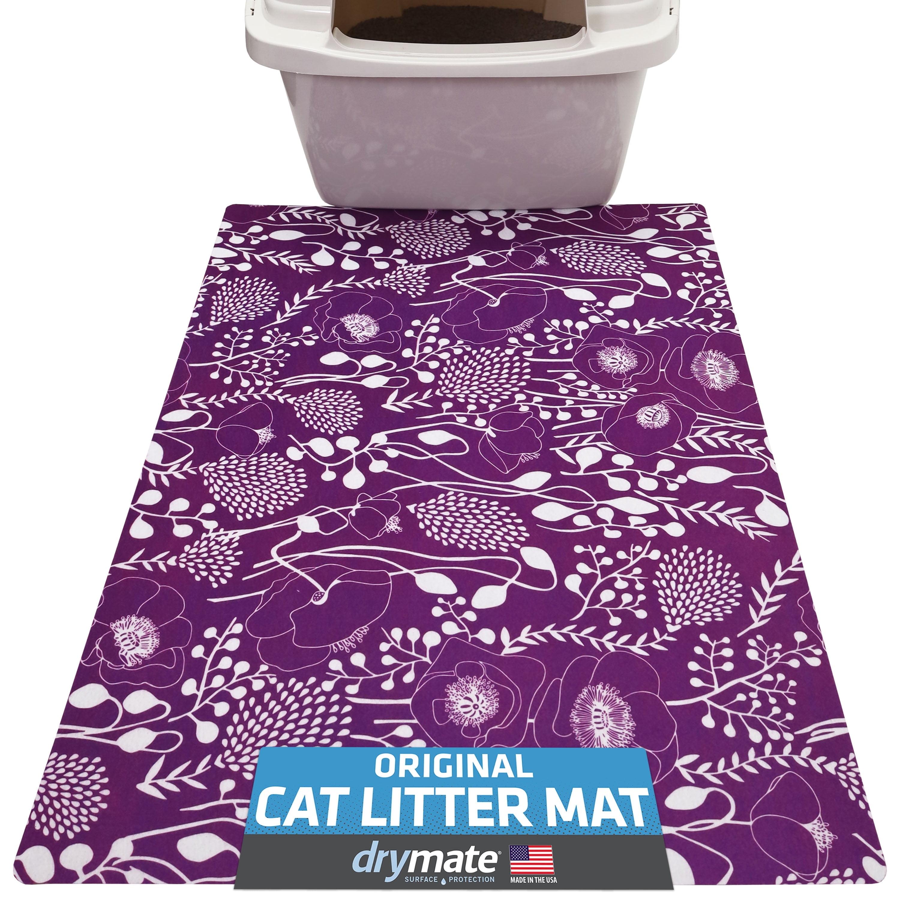 Cat Litter Mat for Litter Box, Protective & Decorative - Absorbent, Waterproof, Machine Washable