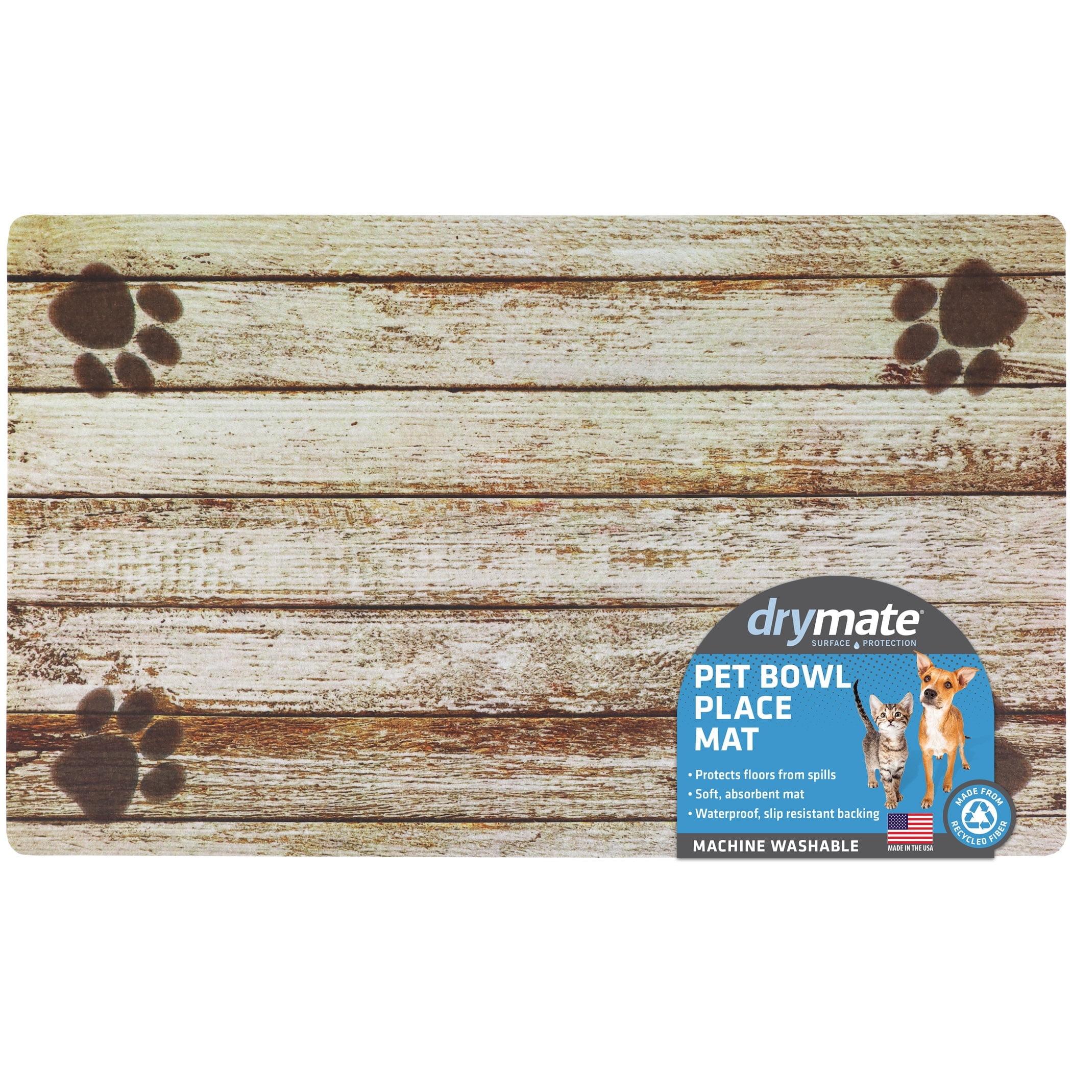 Drymate Pet Bowl Placemat, Feeding Mat For Dog & Cat - Thin, Absorbent, Waterproof, Machine Washable
