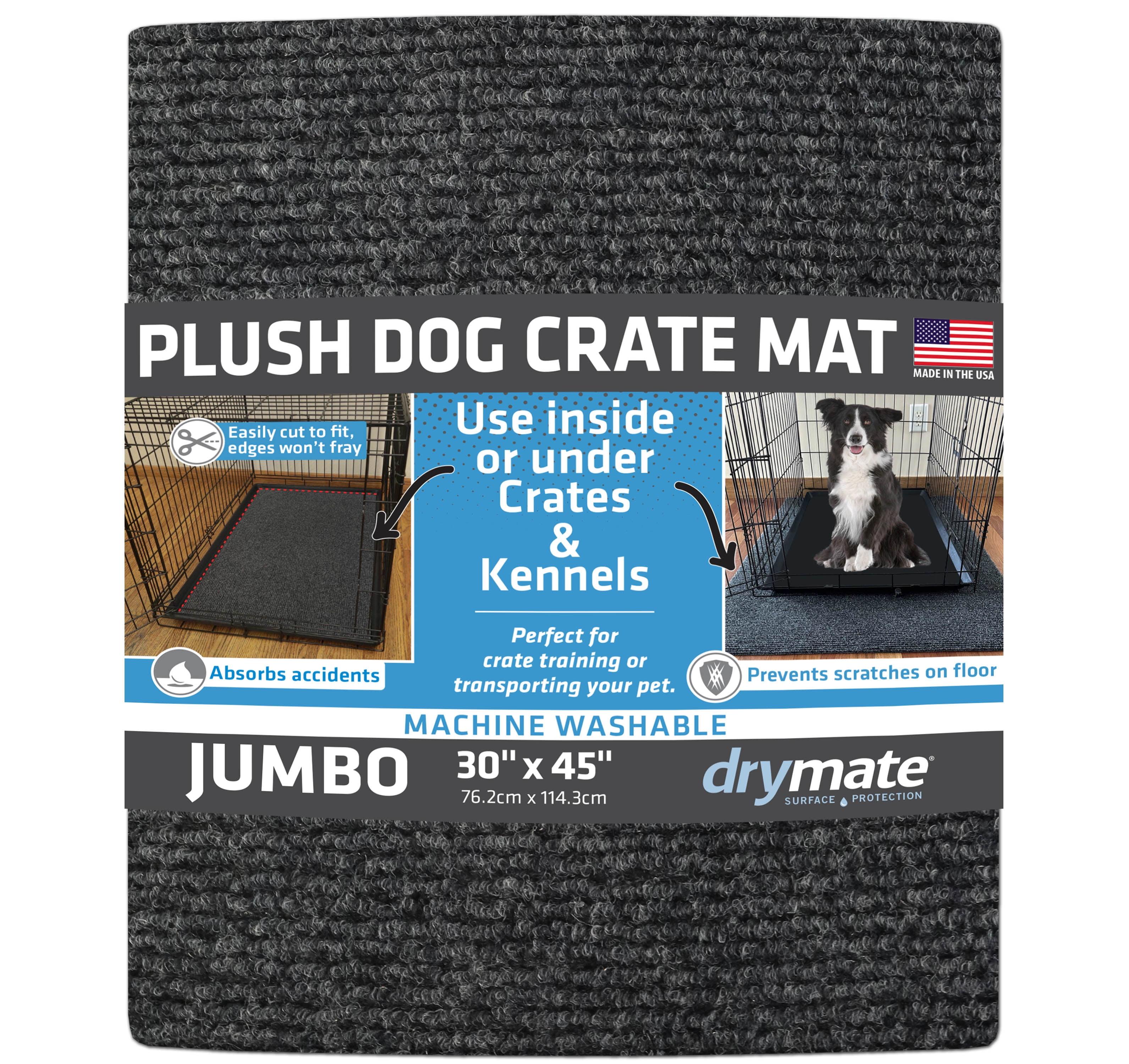 Charcoal 30" x 45" Waterproof Plush Dog Crate Mat