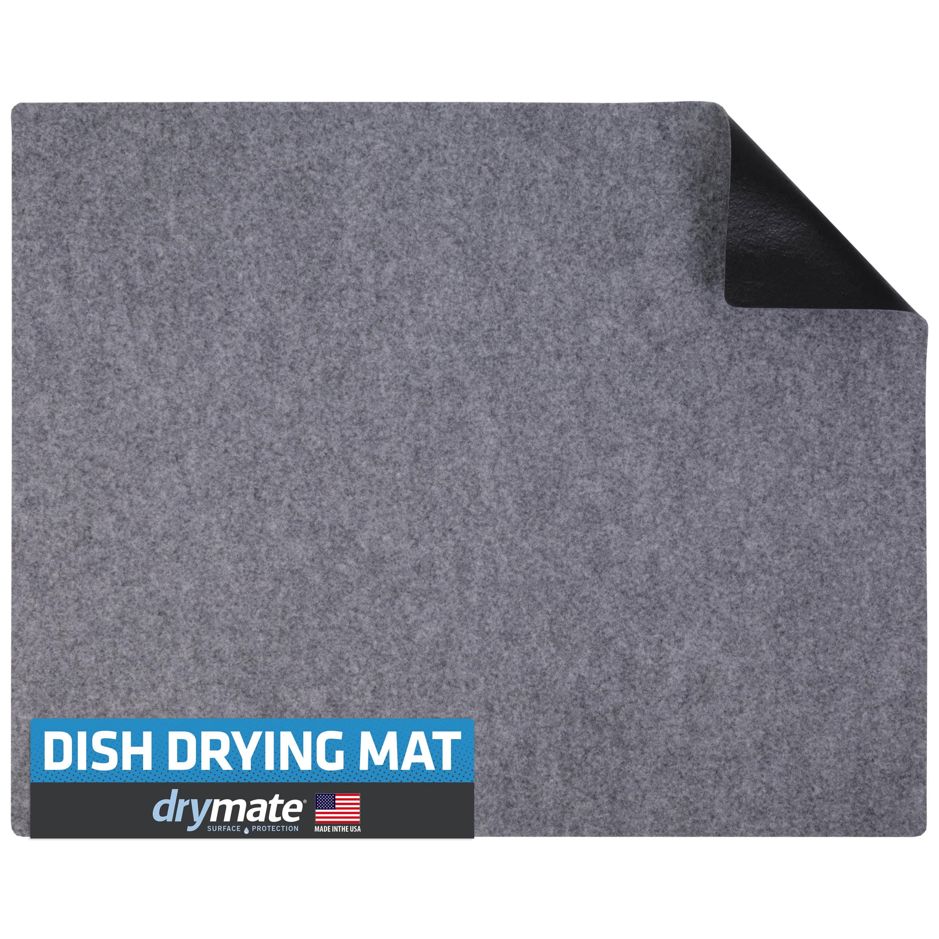 Light Grey XL Super Absorbent Dish Drying Mat with Waterproof Backing