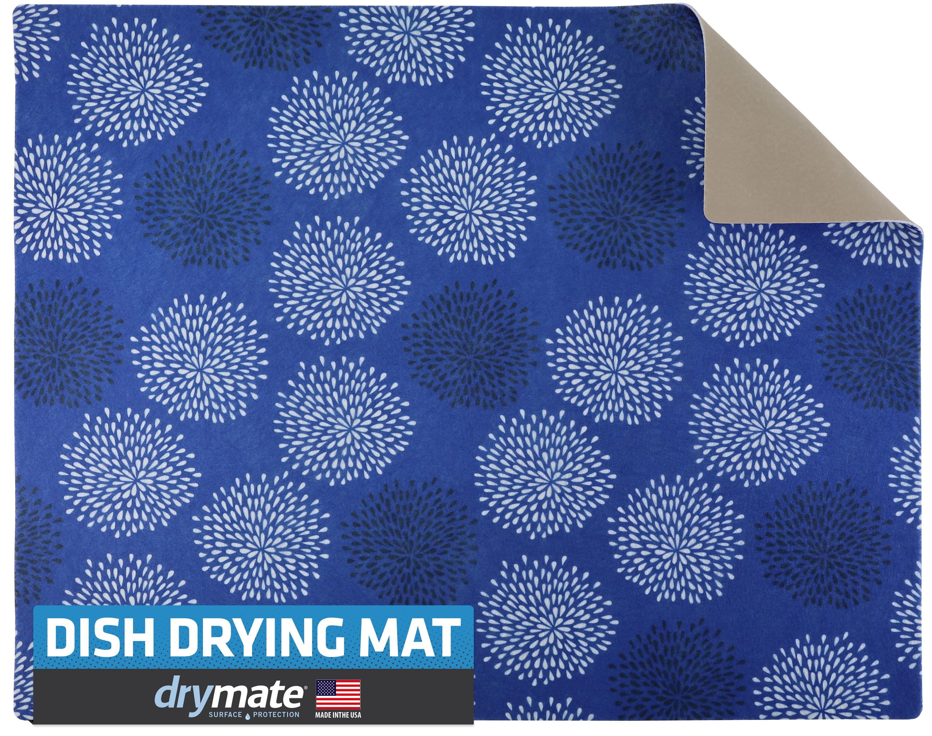 Drymate XL Dish Drying Mat, Oversized (19”x24”), Low-Profile, Super Absorbent, Quick Dry Fabric, Waterproof & Slip-Resistant, for Kitchen Counter, Trimmable, Easy to Clean (USA Made)(GoodBlue)