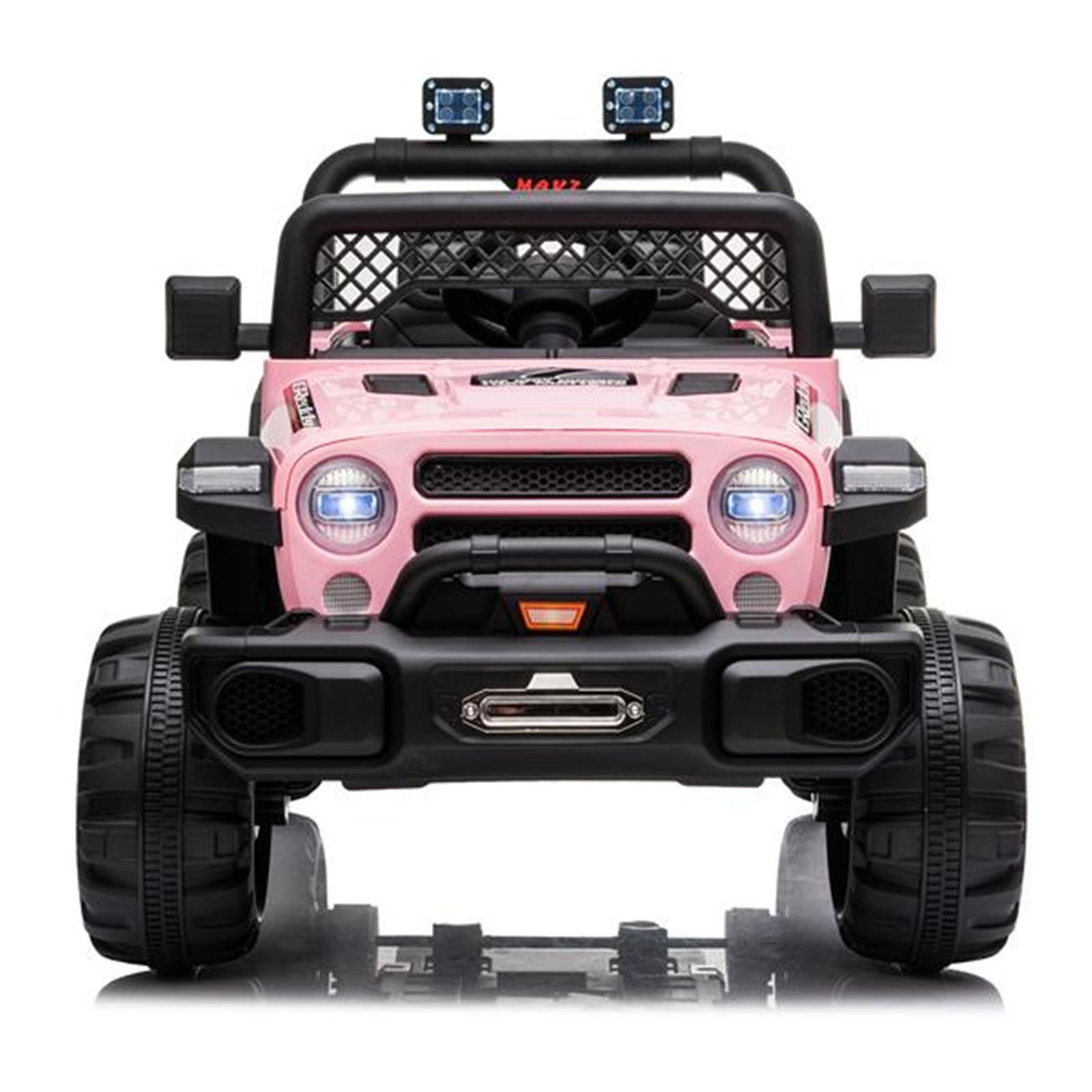 Pink 12V Kids Ride-On Truck with Remote Control and LED Lights