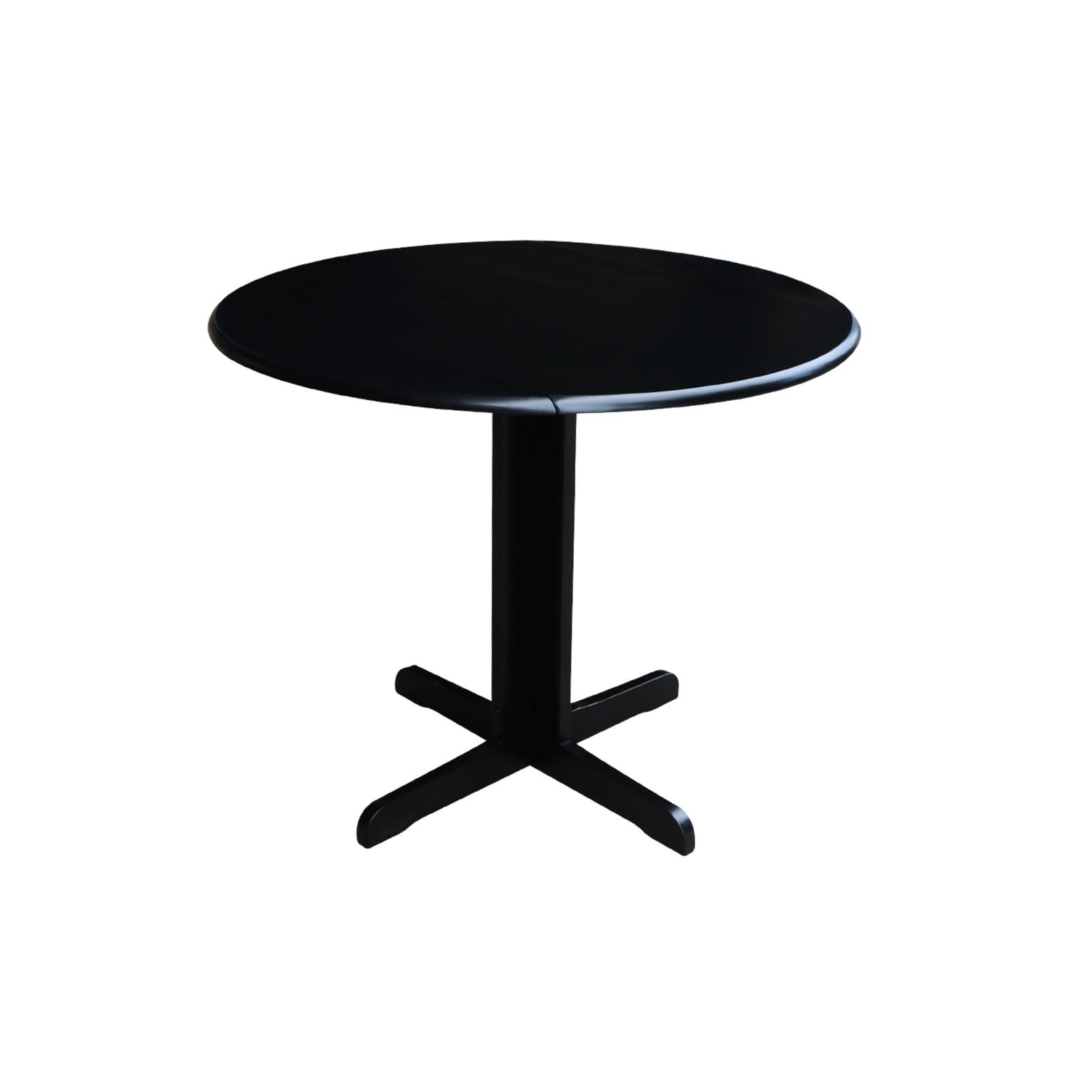 36" Dual Dining Drop Leaf Dining Table Black - International Concepts