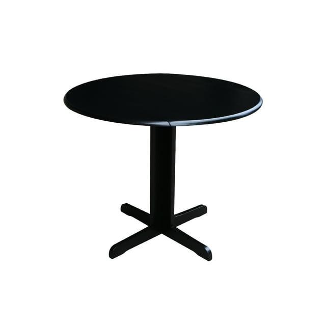 36" Dual Dining Drop Leaf Dining Table Black - International Concepts