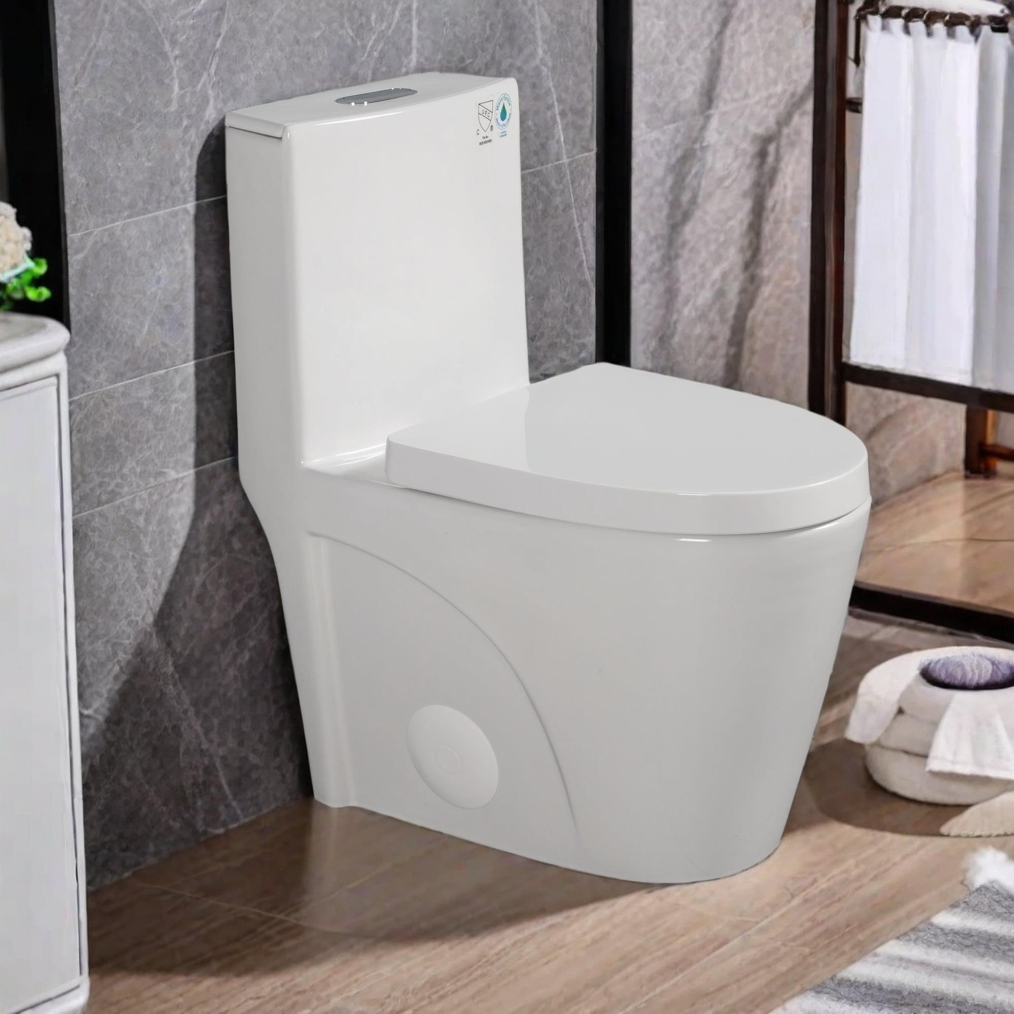 1.1/1.6 GPF Dual Flush One-Piece Toilet, Elongated Bowl With Soft Close Seat, Water-Saving MAP 1000G, Comfort Chair Seat ADA Height